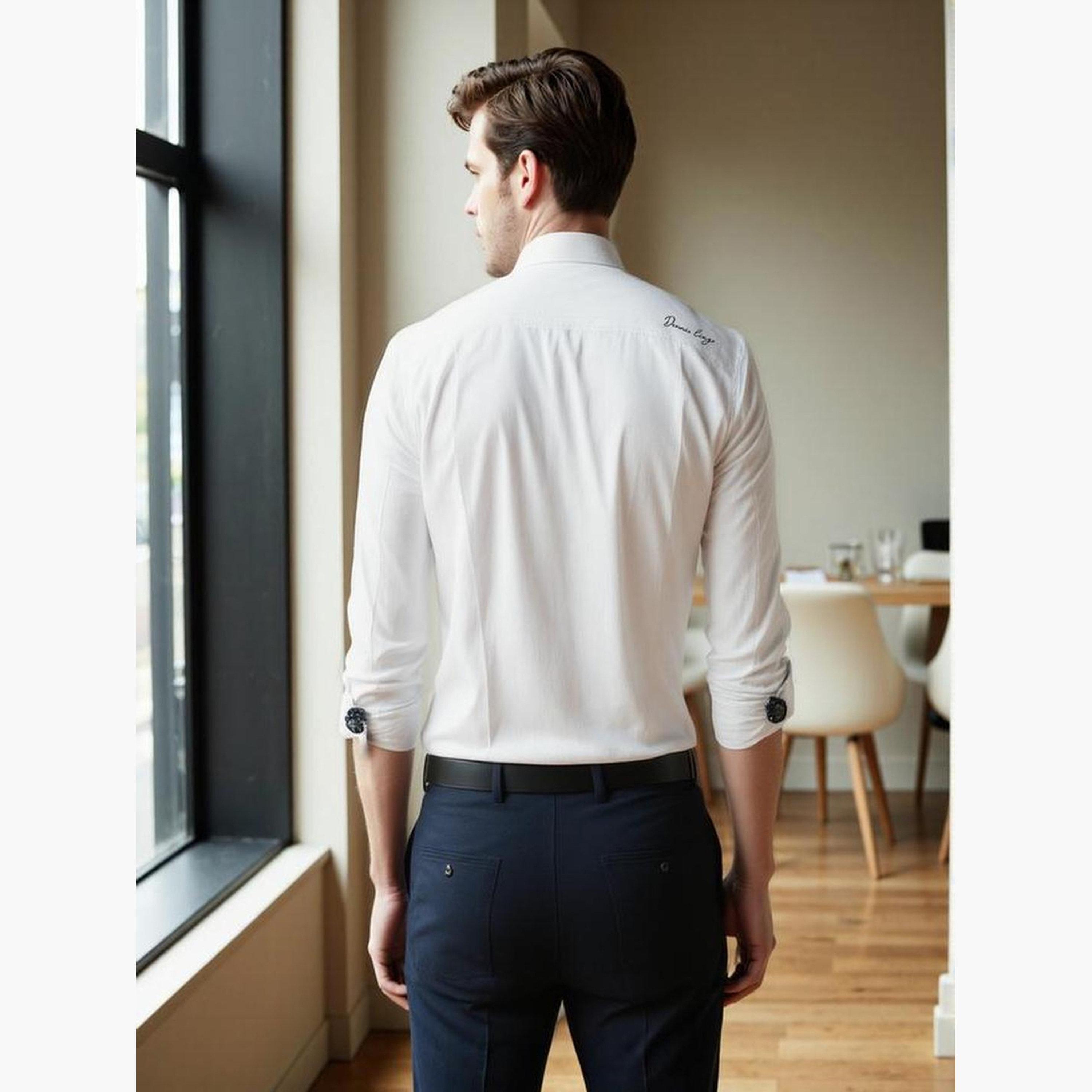 Dennis Lingo Men Solid Mandarin Collar Casual Shirt-men-clothing-shirts-image-3