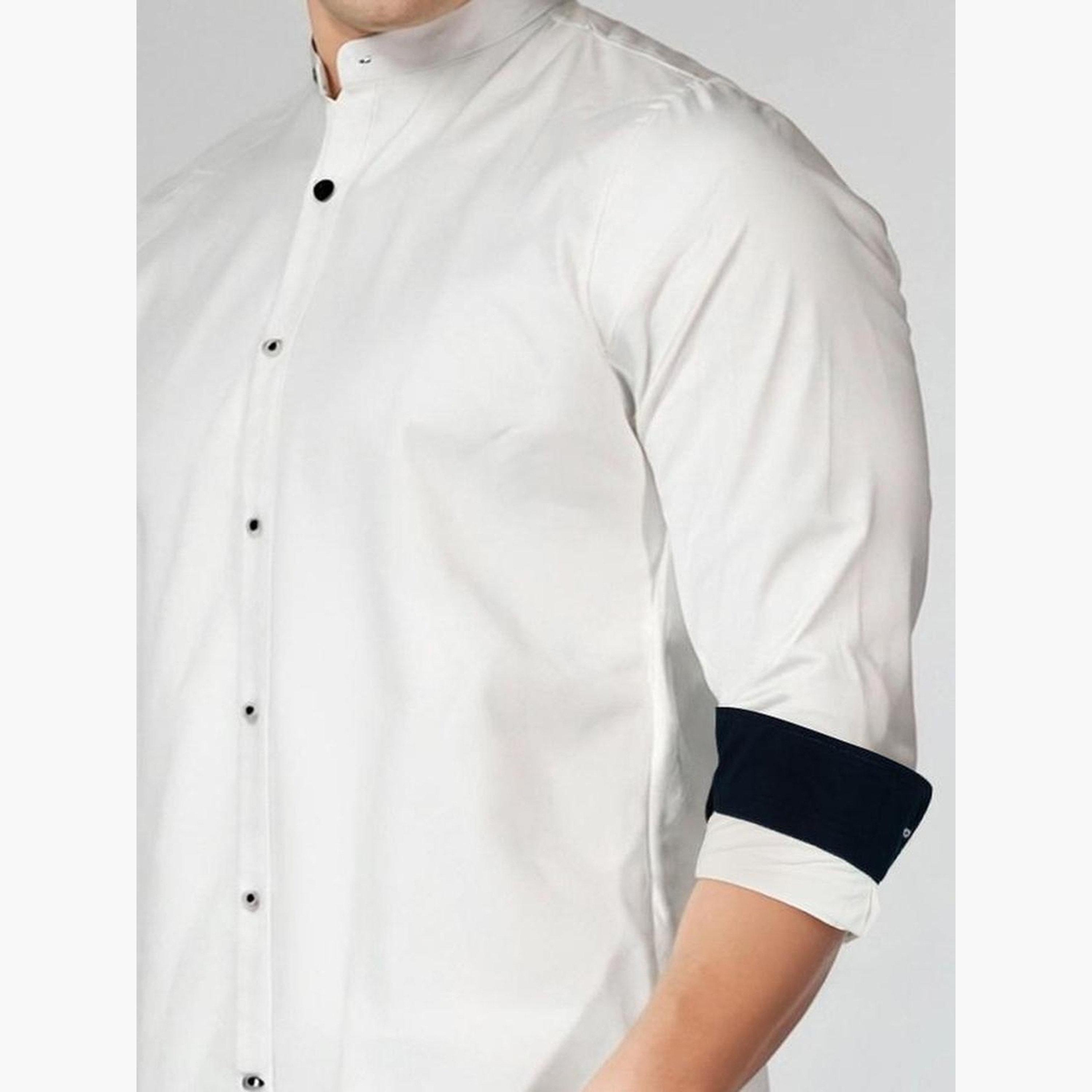 Dennis Lingo Men Solid Mandarin Collar Casual Shirt-men-clothing-shirts-image-4