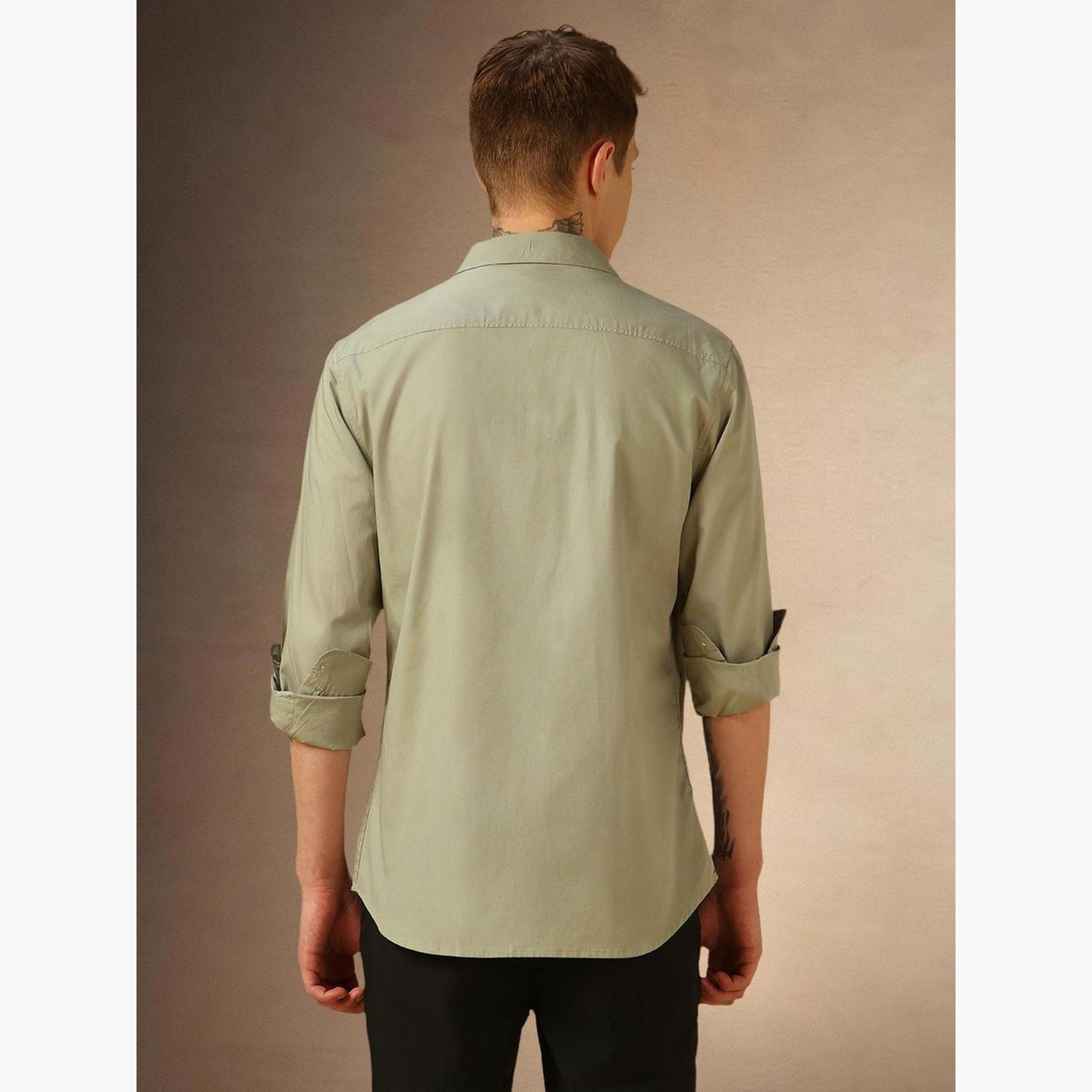 دينيس لينغو - قميص رجالي كاجوال سادة بياقة وأزرار-men-clothing-shirts-image-3