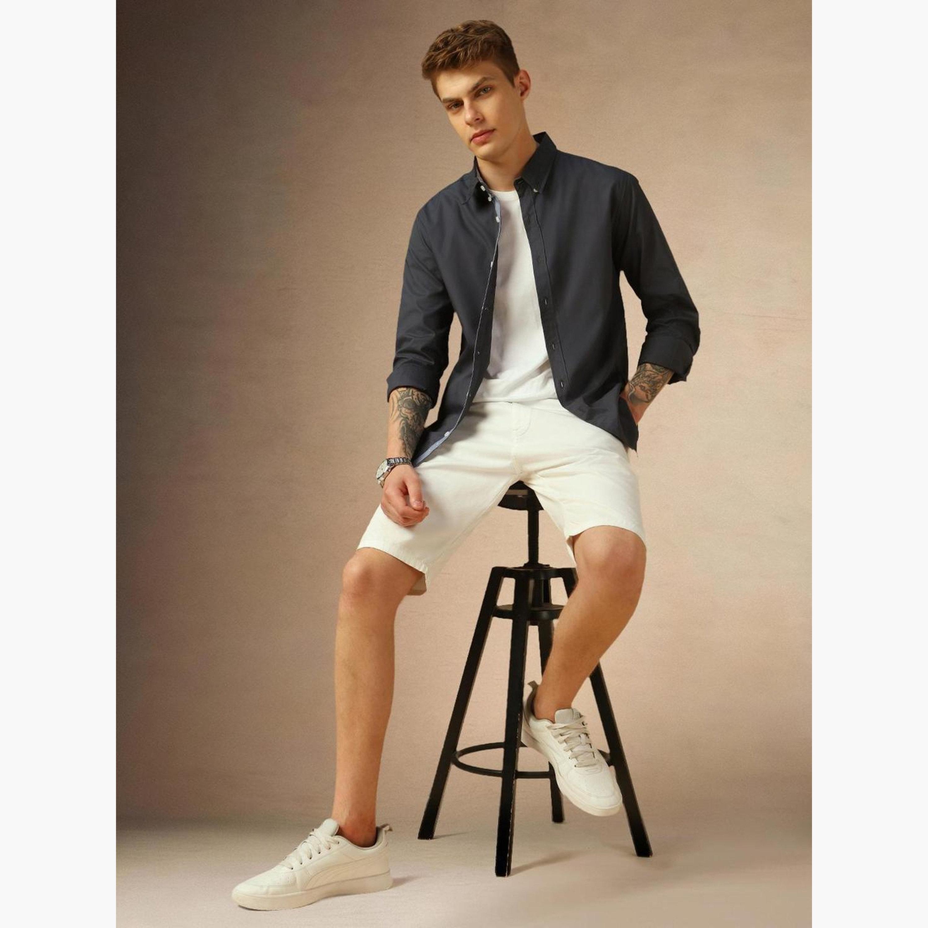 Dennis Lingo Men Solid Button Down Collar Casual Shirt-men-clothing-shirts-image-5