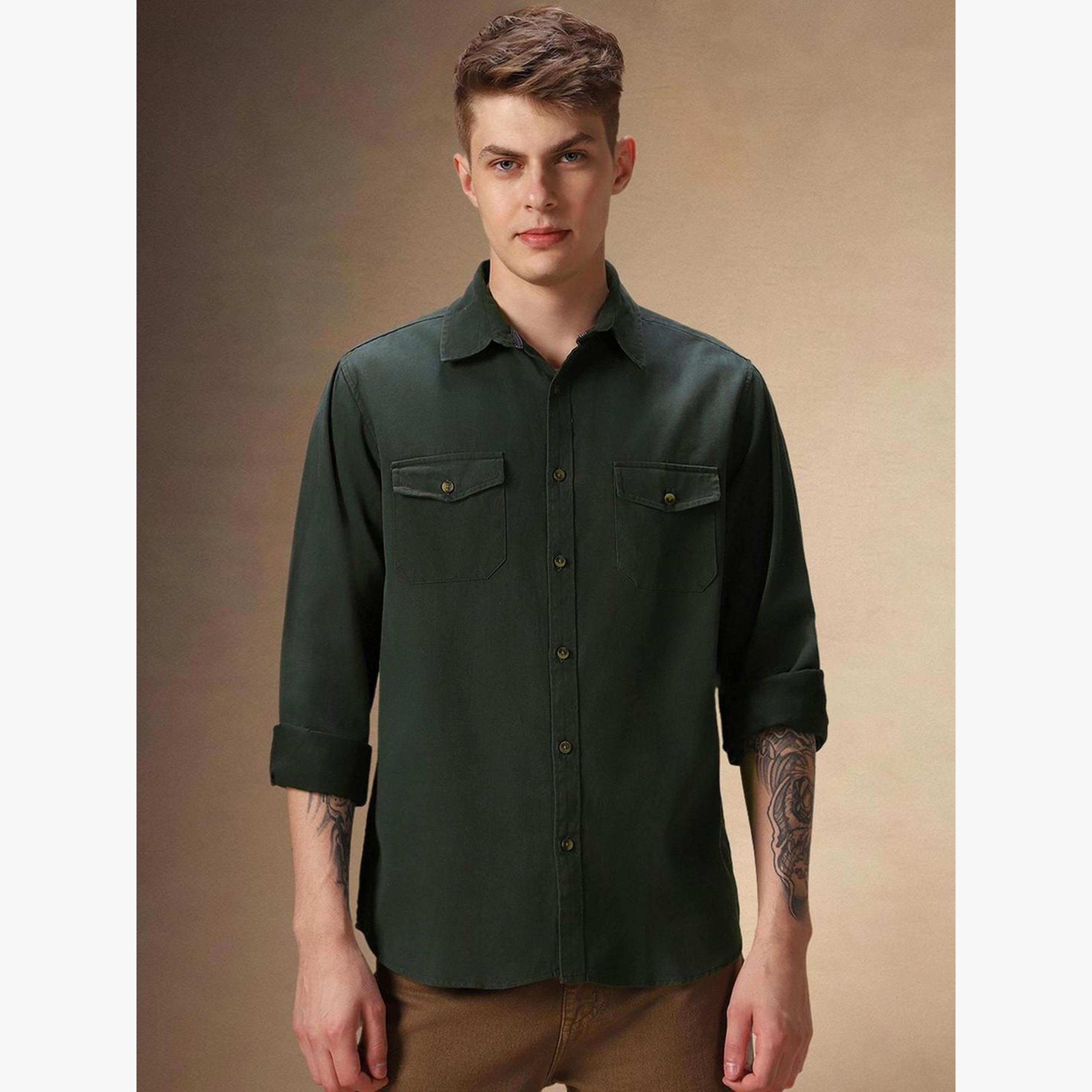 Dennis Lingo Men Spread Collar Cotton Relaxed Fit Shirt-men-clothing-shirts-image-6