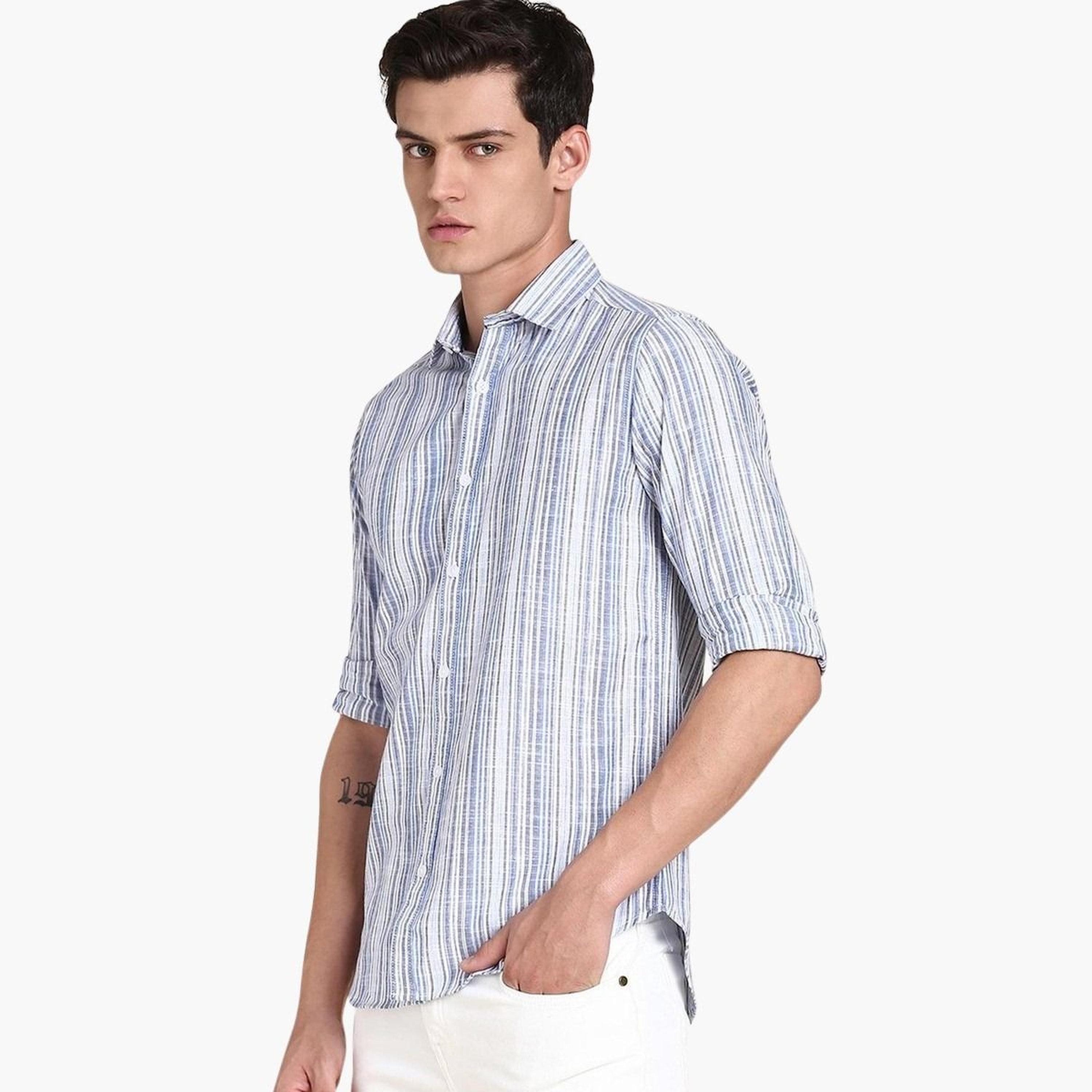 Dennis Lingo Men Striped Slim Fit Cotton Casual Shirt-men-clothing-shirts-image-3