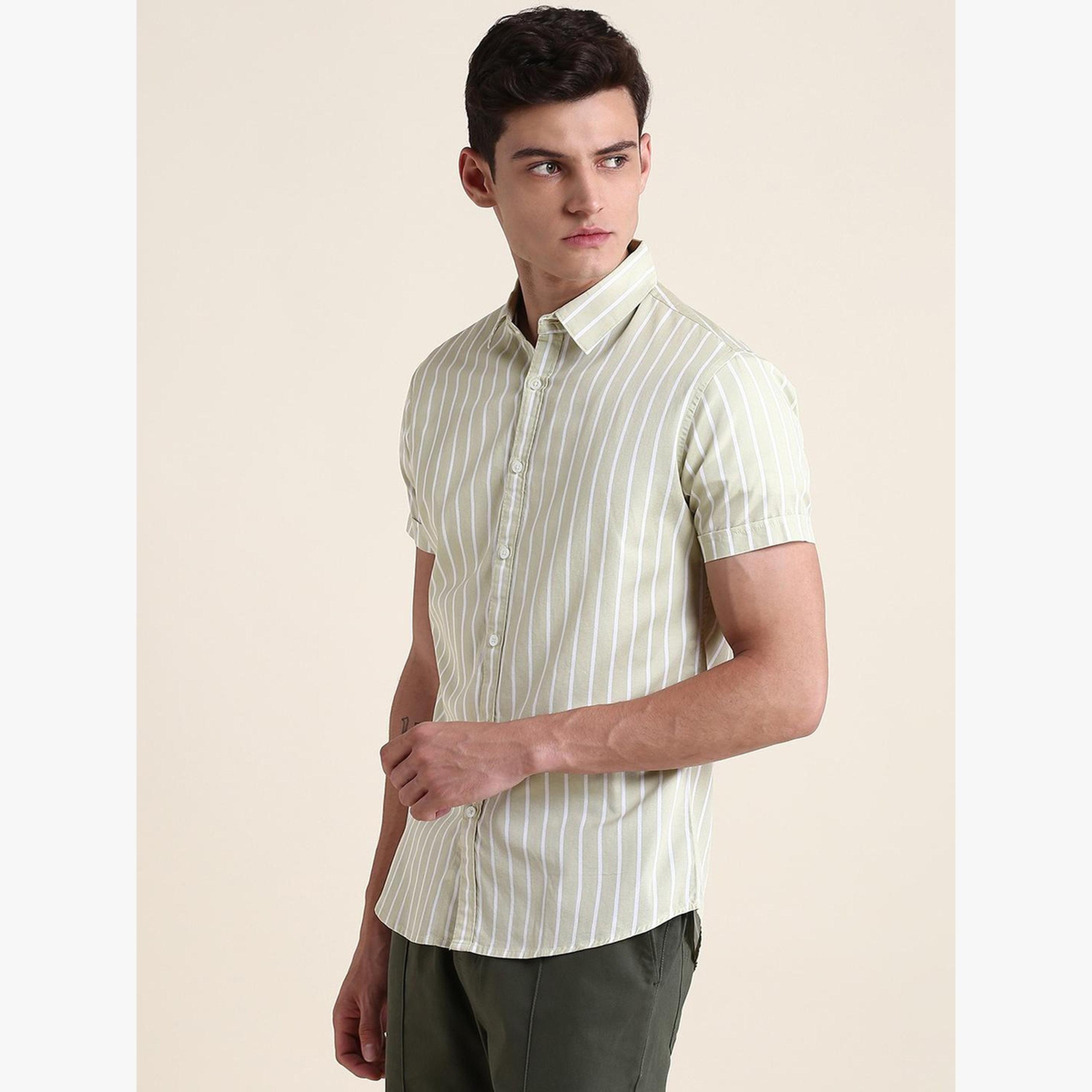Dennis Lingo Men Striped Slim Fit Pure Cotton Shirt-men-clothing-shirts-image-4