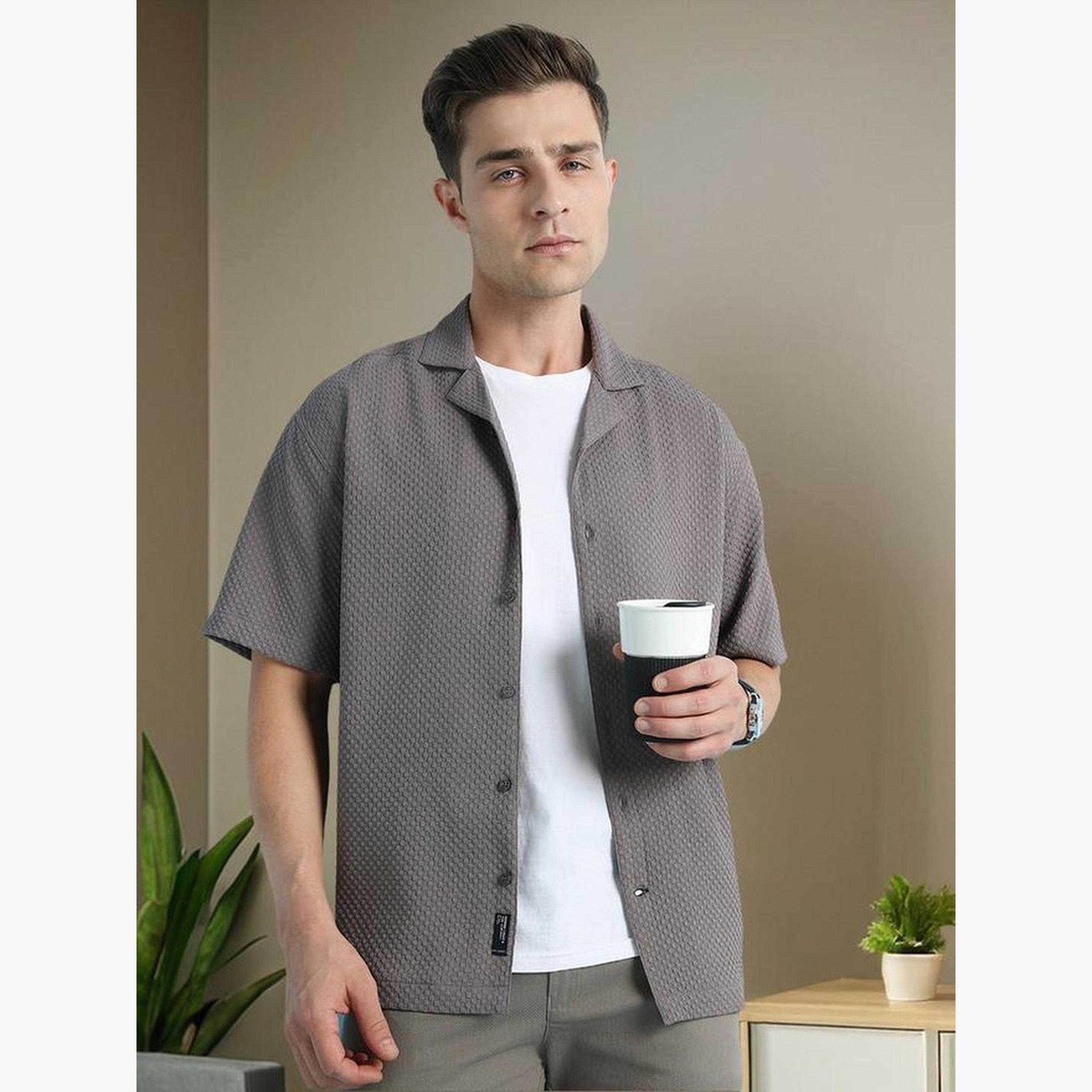 قميص بياقة كوبان بقصة مريحة-men-clothing-shirts-image-2