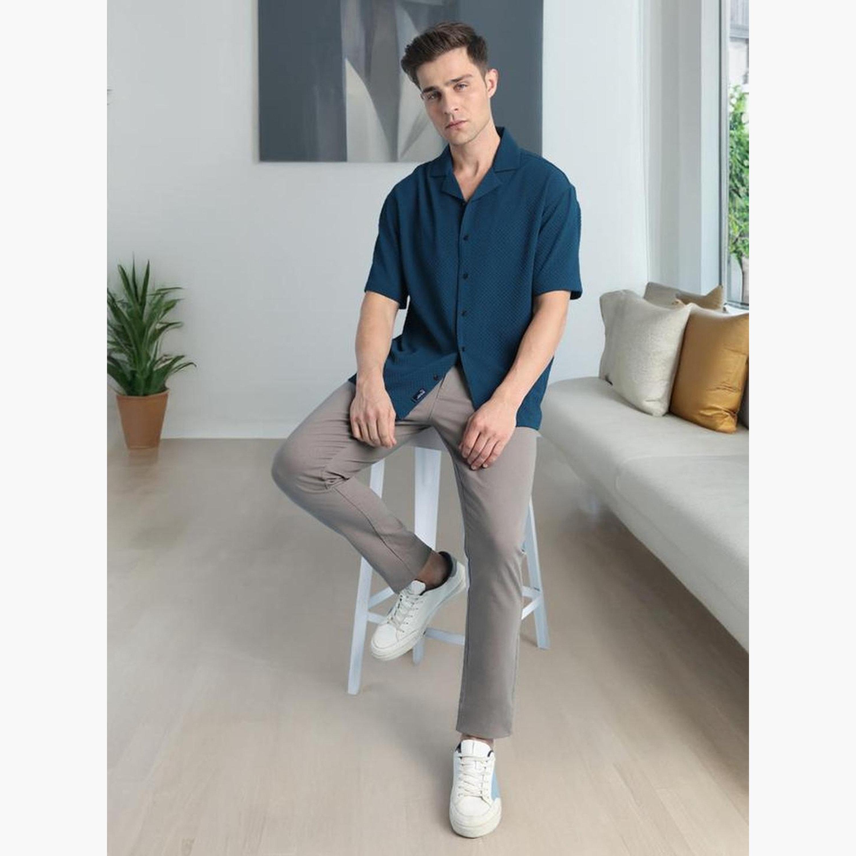 Dennis Lingo Men Textured Relaxed Fit Casual Shirt-men-clothing-shirts-image-2