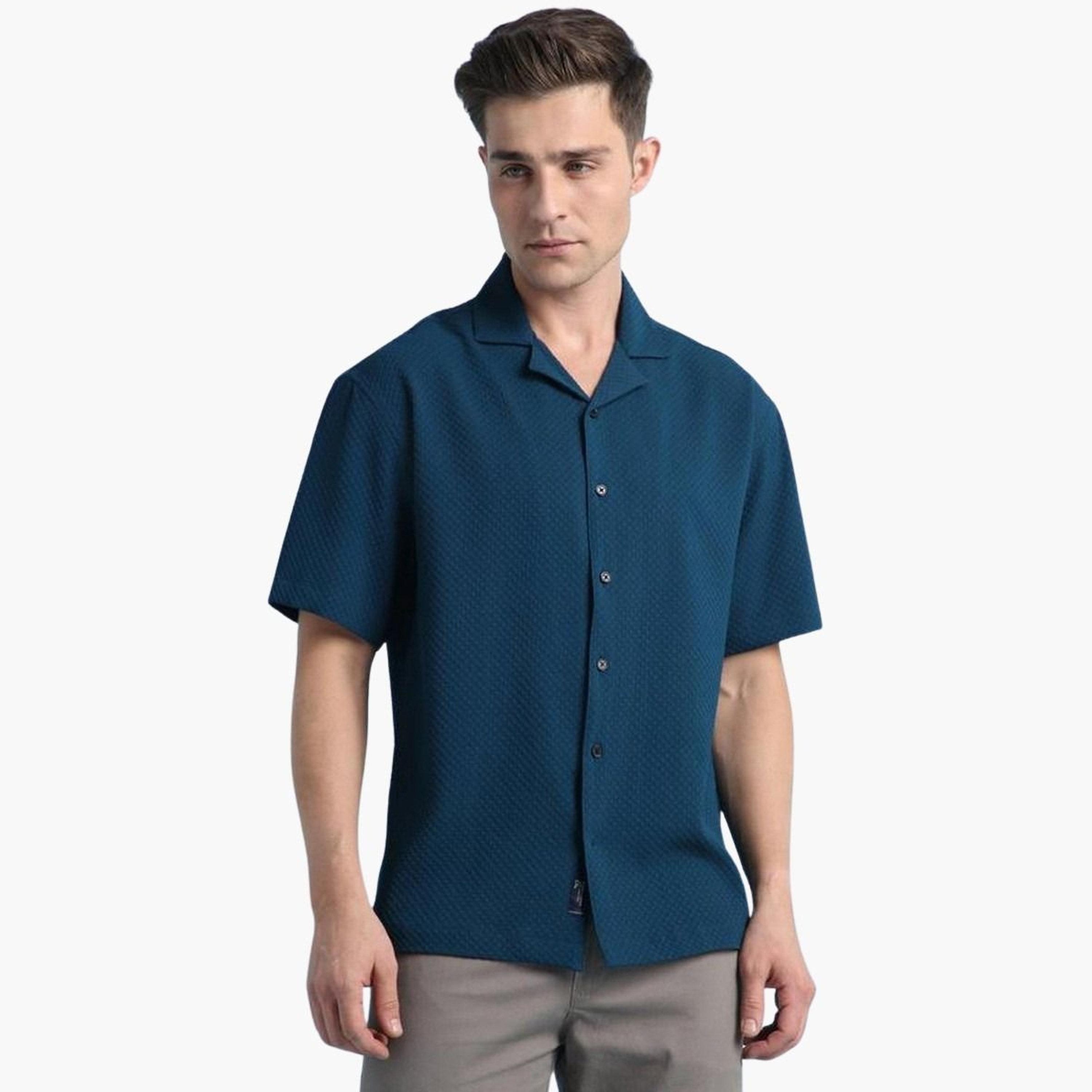 Dennis Lingo Men Textured Relaxed Fit Casual Shirt-men-clothing-shirts-image-6