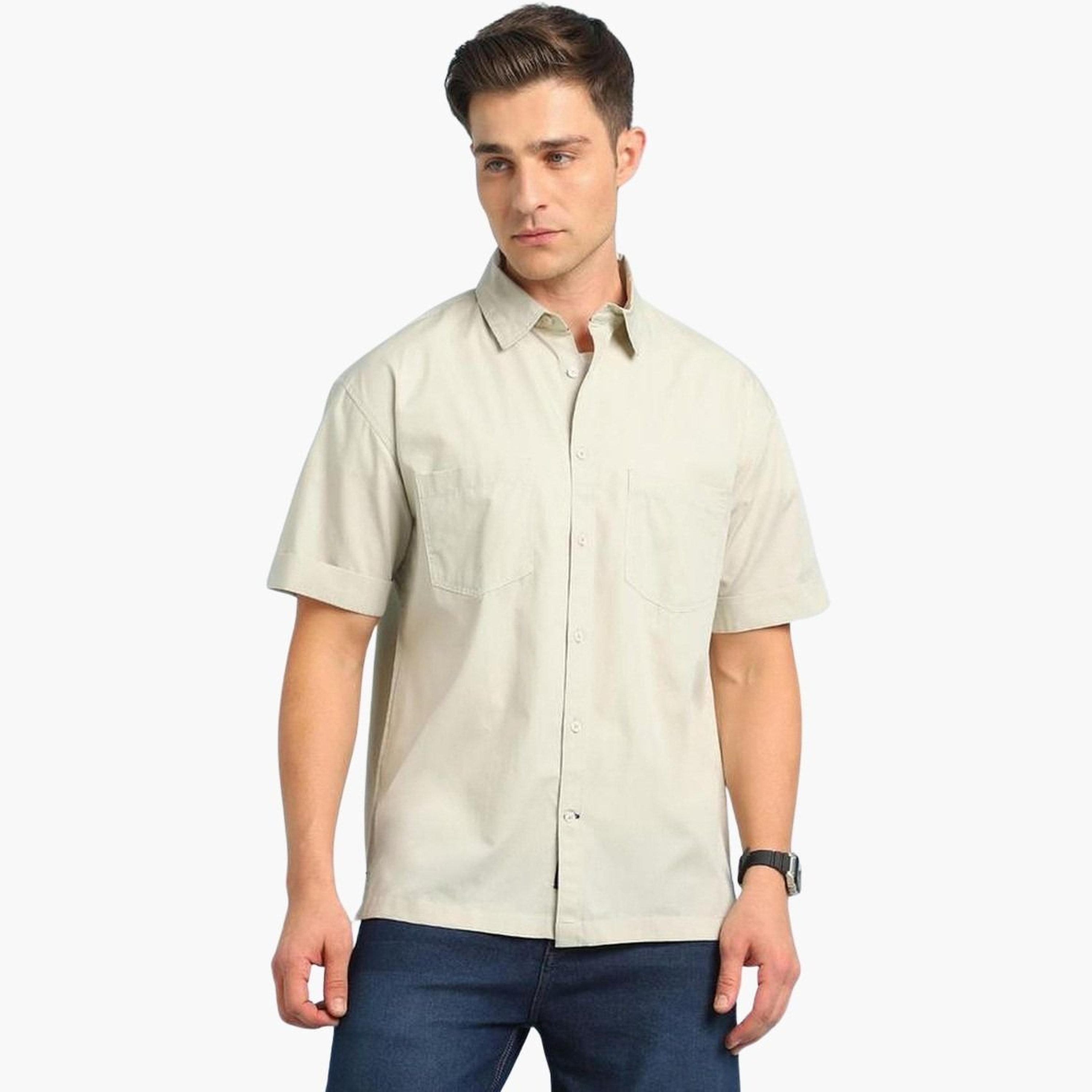 Dennis Lingo Men Relaxed Fit Solid Cotton Casual Shirt-men-clothing-shirts-image-1