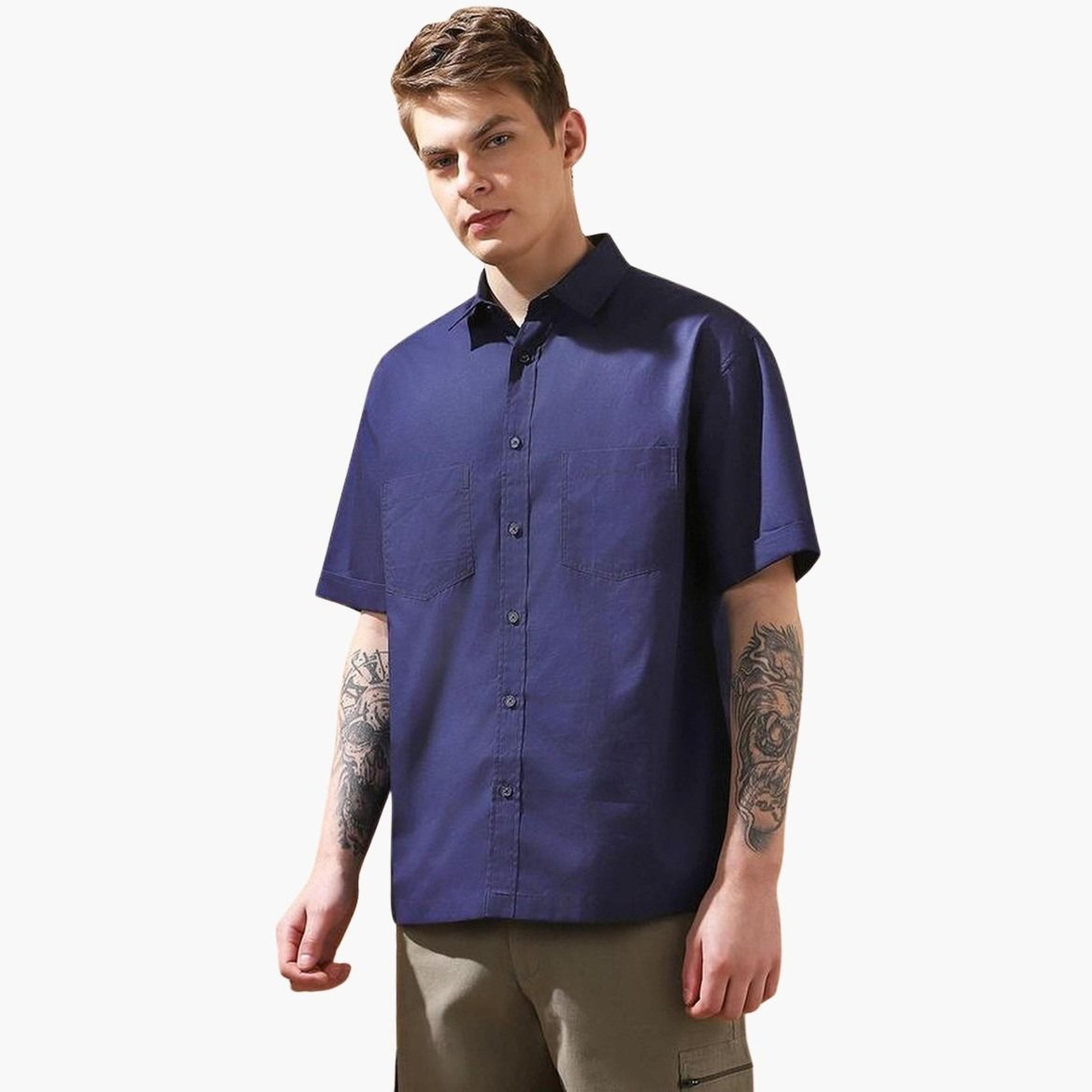 دينيس لينغو - قميص قطني كاجوال بقصّة مريحة للرجال-men-clothing-shirts-image-1