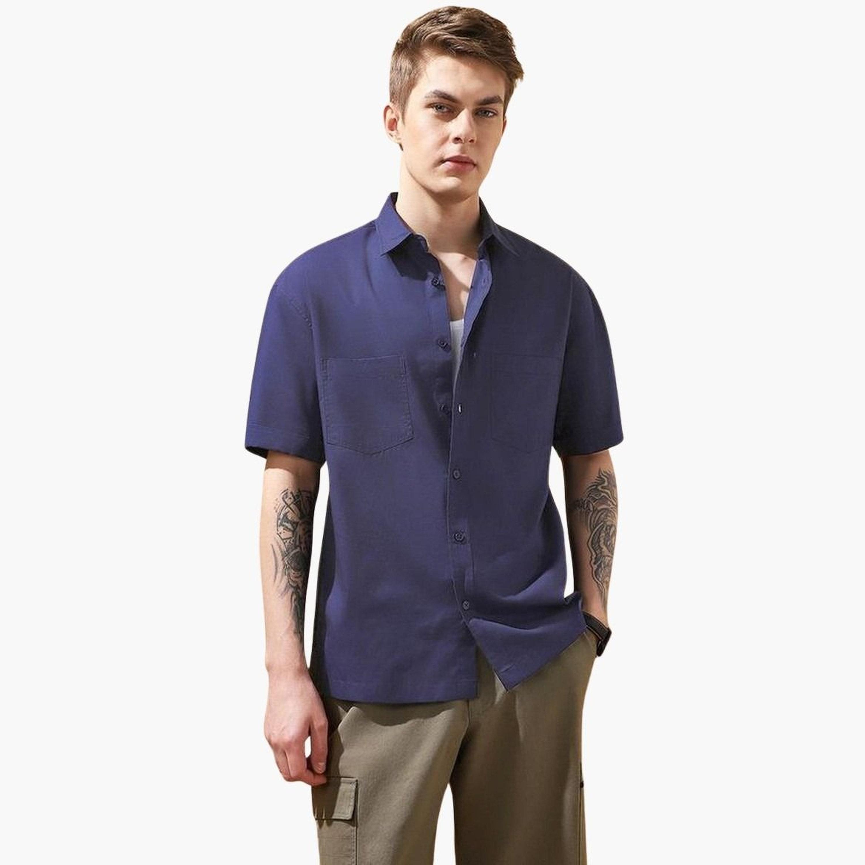 دينيس لينغو - قميص قطني كاجوال بقصّة مريحة للرجال-men-clothing-shirts-image-5
