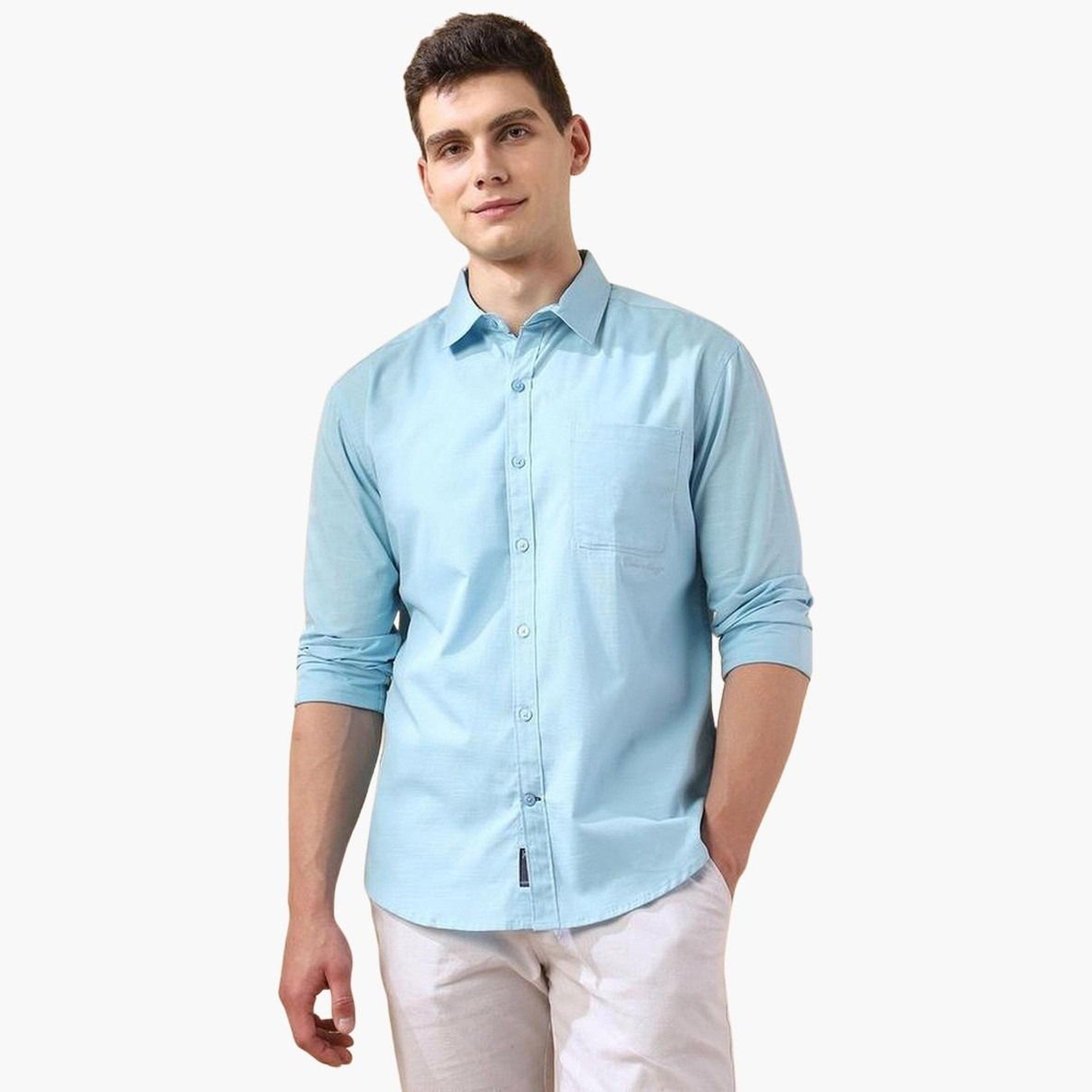 Dennis Lingo Men Relaxed Fit Solid Cotton Casual Shirt-men-clothing-shirts-image-1