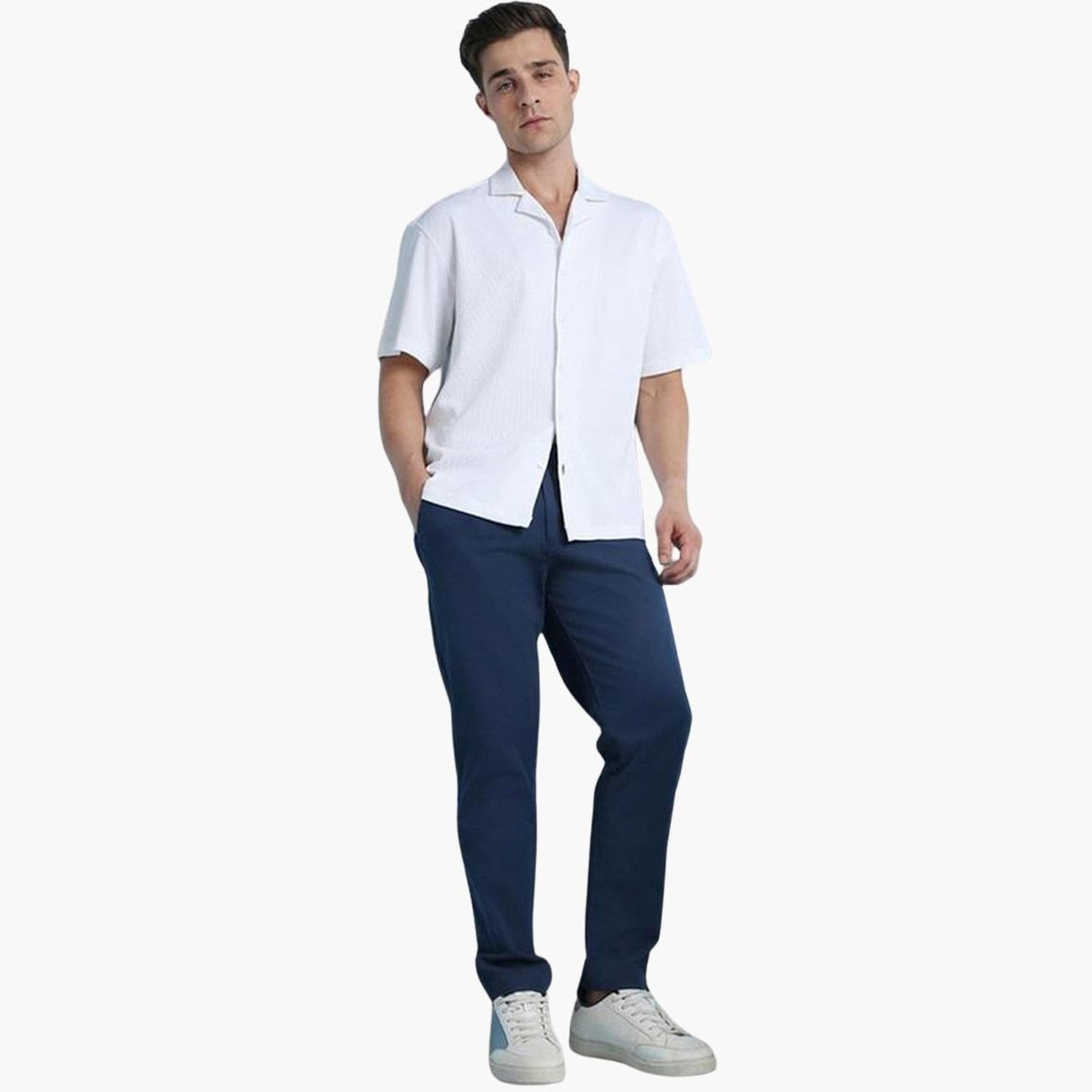 Dennis Lingo Men Cuban Collar Relaxed Fit Textured Shirt-men-clothing-shirts-image-2