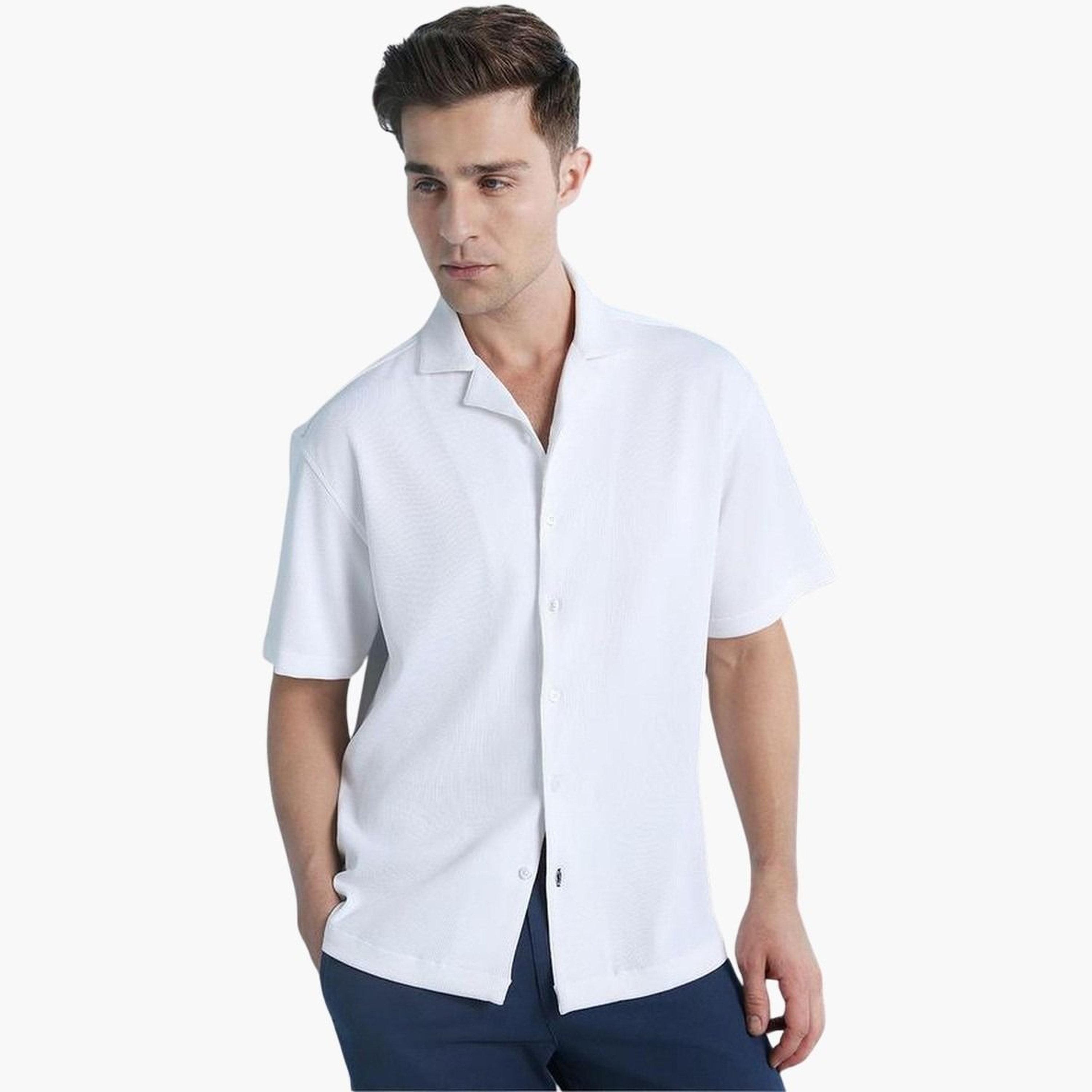 Dennis Lingo Men Cuban Collar Relaxed Fit Textured Shirt-men-clothing-shirts-image-3
