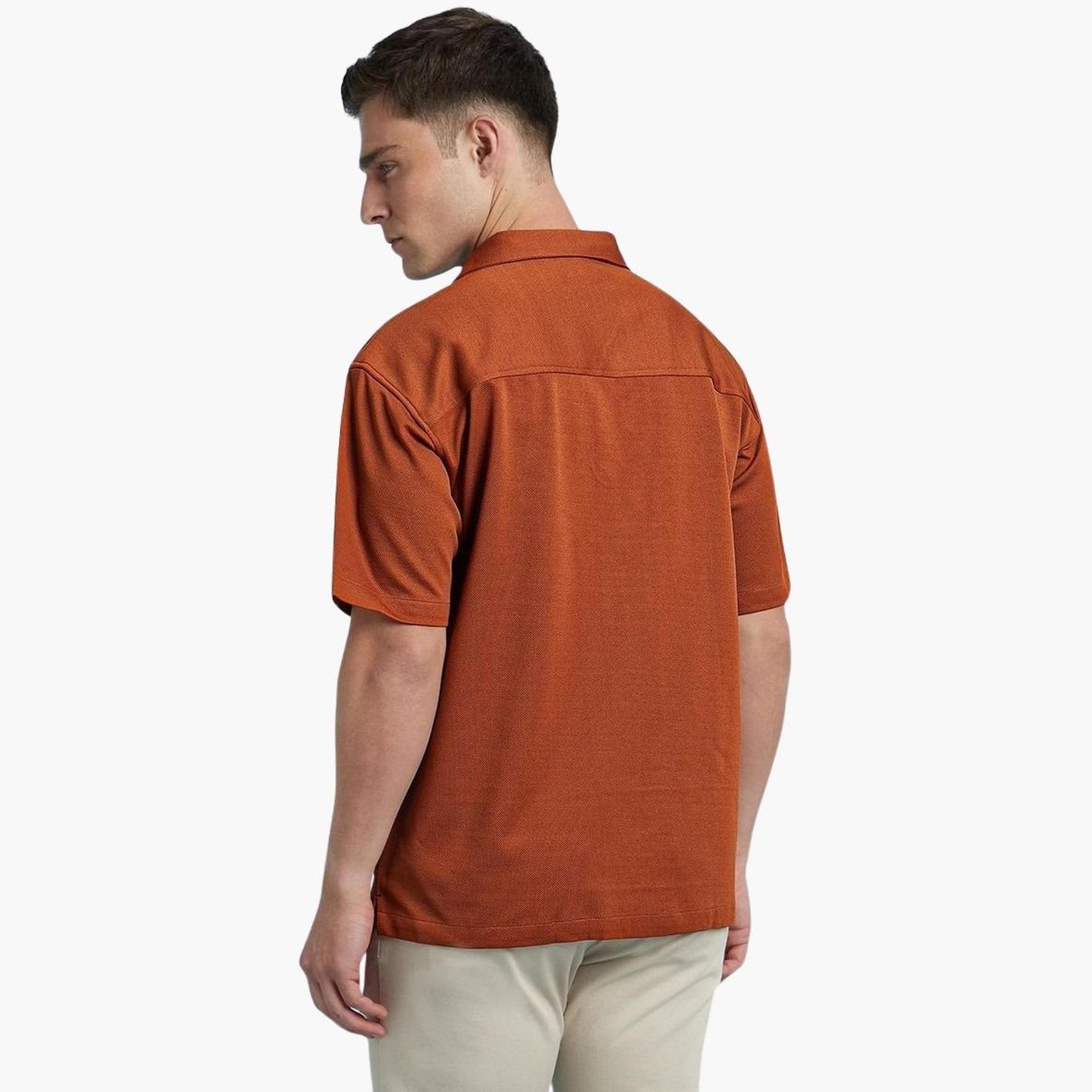 Dennis Lingo Men Textured Cuban Collar Relaxed Fit Shirt-men-clothing-shirts-image-3