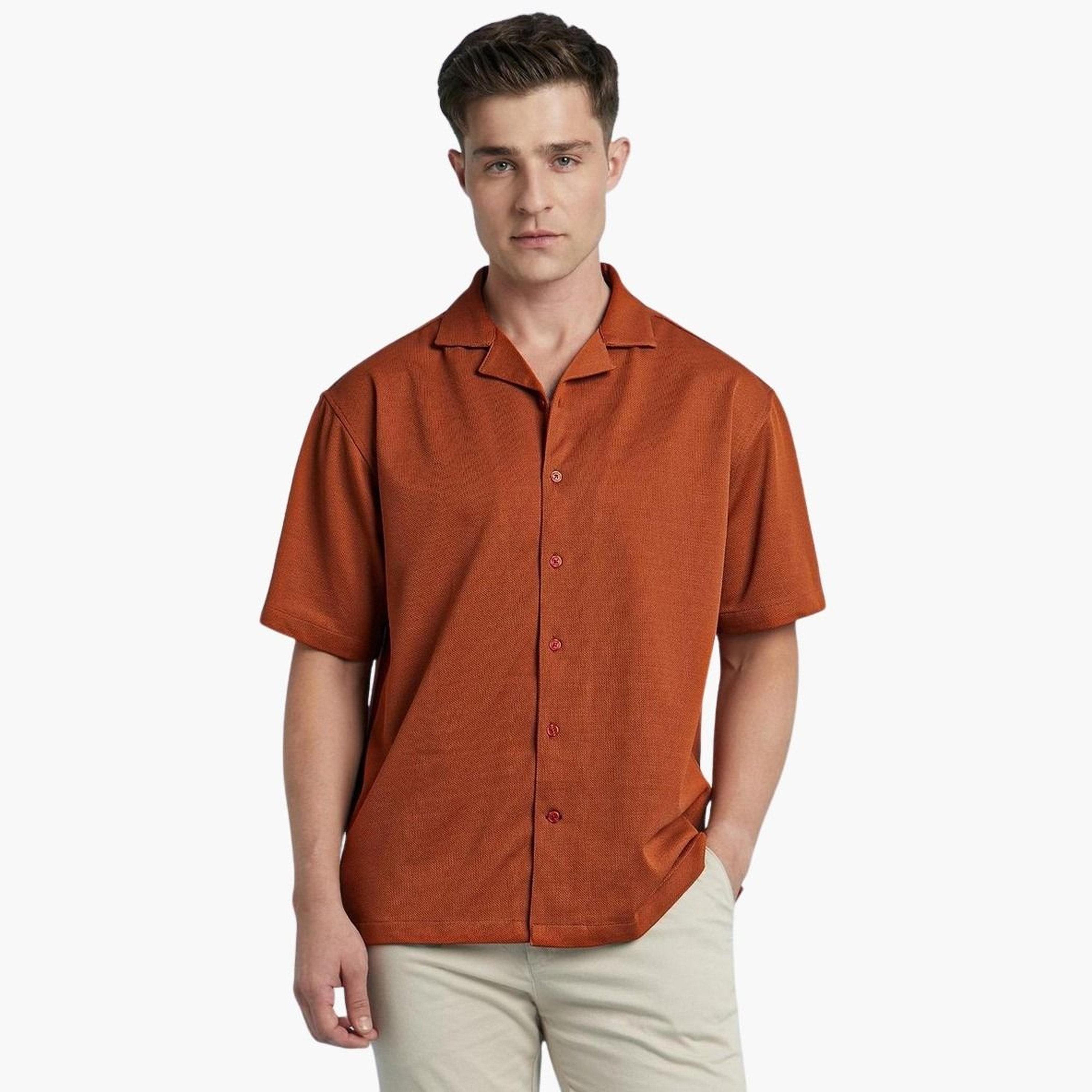 دينيس لينغو - قميص مريح بياقة كوبية منسوجة للرجال-men-clothing-shirts-image-6