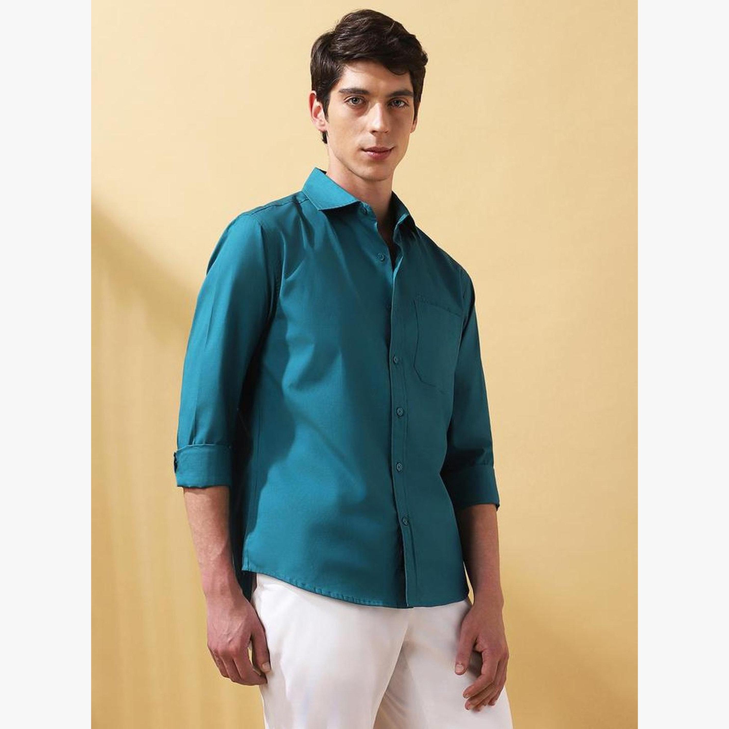 قميص بياقة كلاسيكية بقصة عادية-men-clothing-shirts-image-2