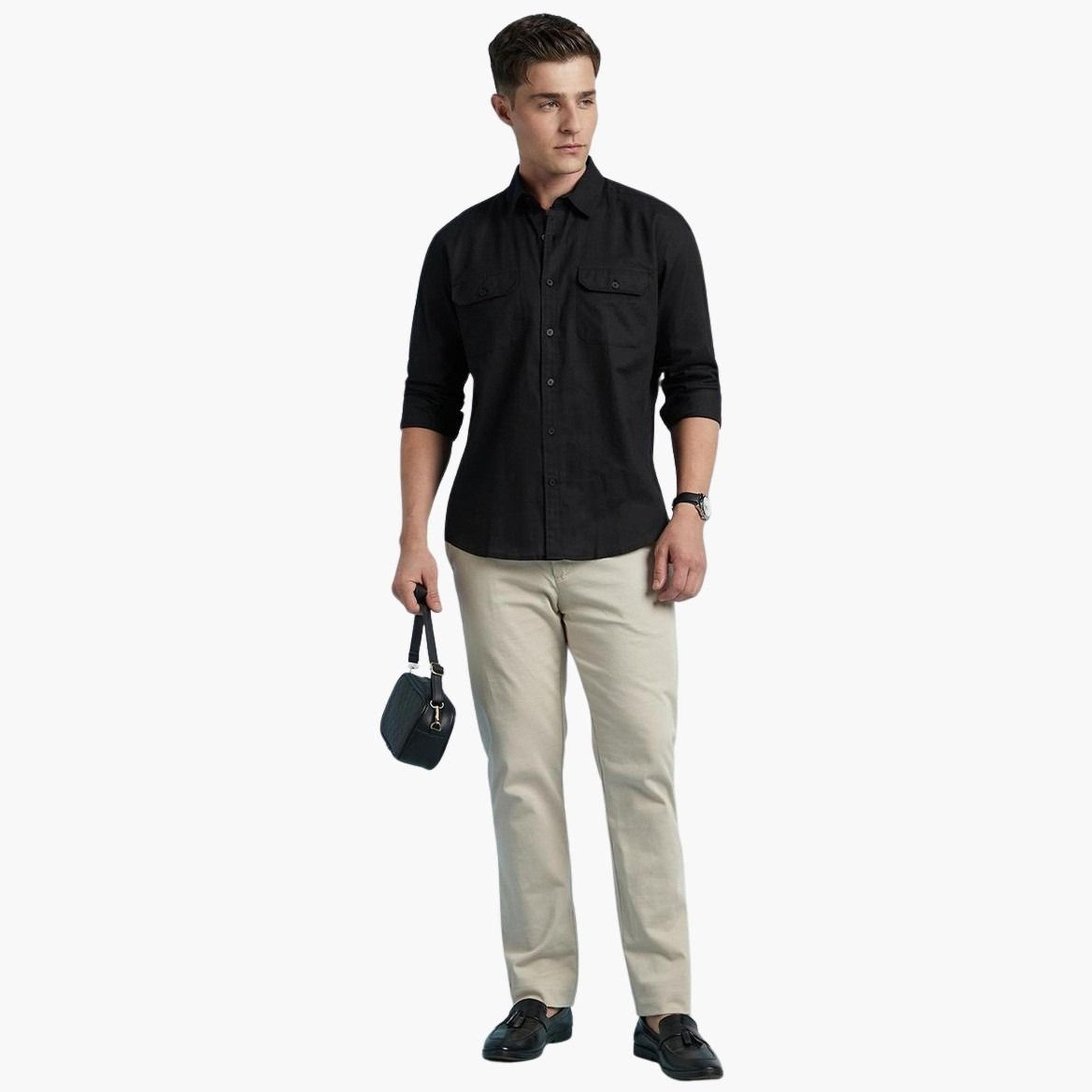 دينيس لينغو - قميص بقصّة عادية من مزيج الكتان للرجال-men-clothing-shirts-image-2
