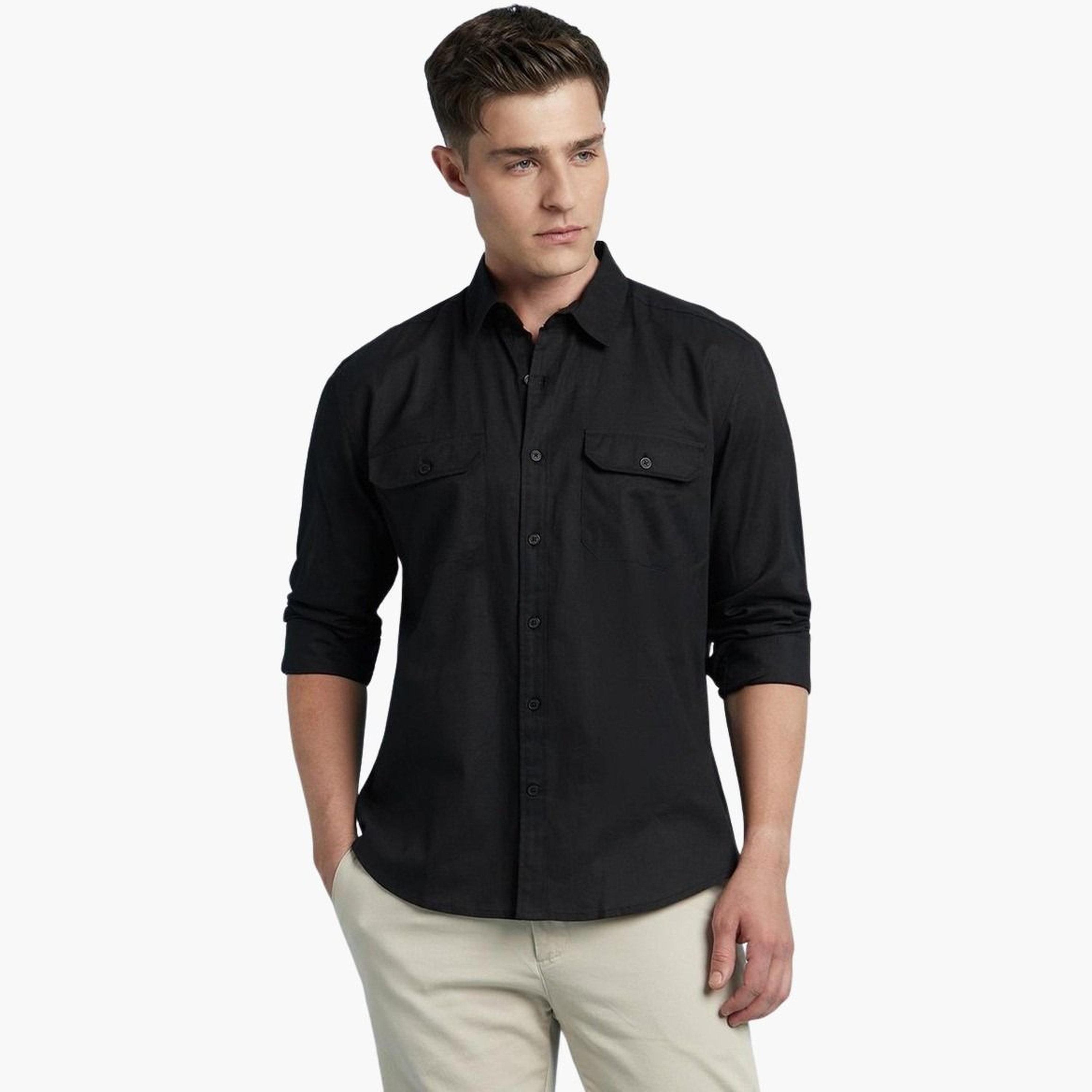 دينيس لينغو - قميص بقصّة عادية من مزيج الكتان للرجال-men-clothing-shirts-image-6