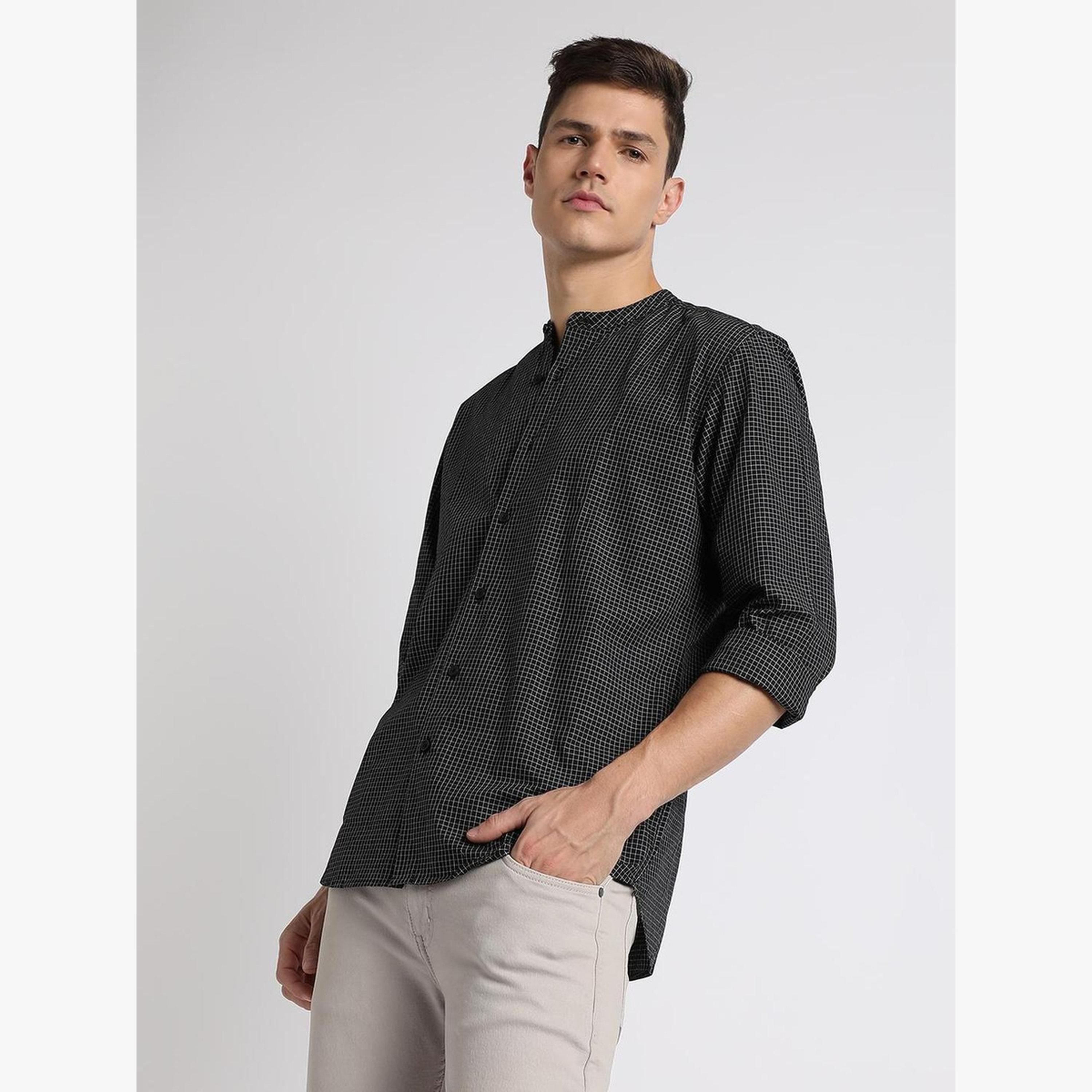 Dennis Lingo Men Slim Fit Geometric Printed Pure Cotton Shirt-men-clothing-shirts-image-4