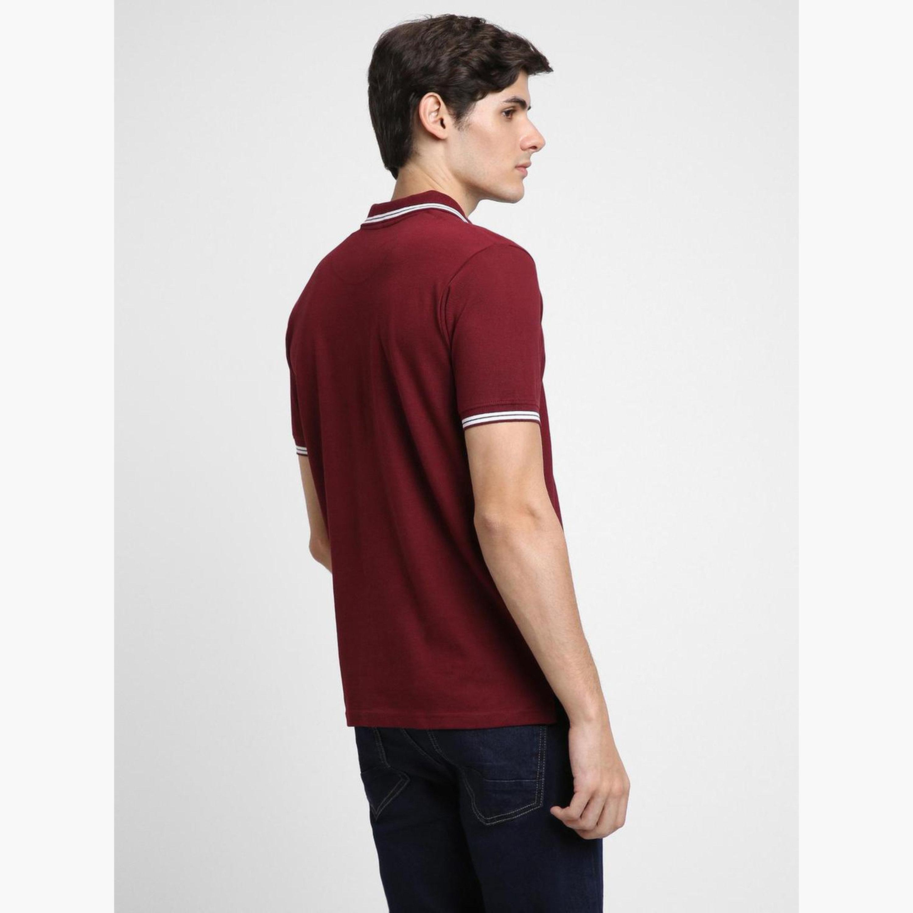 دينيس لينغو - قميص بولو سادة للرجال لون مارون-men-clothing-tshirtsandpolos-polos-image-4
