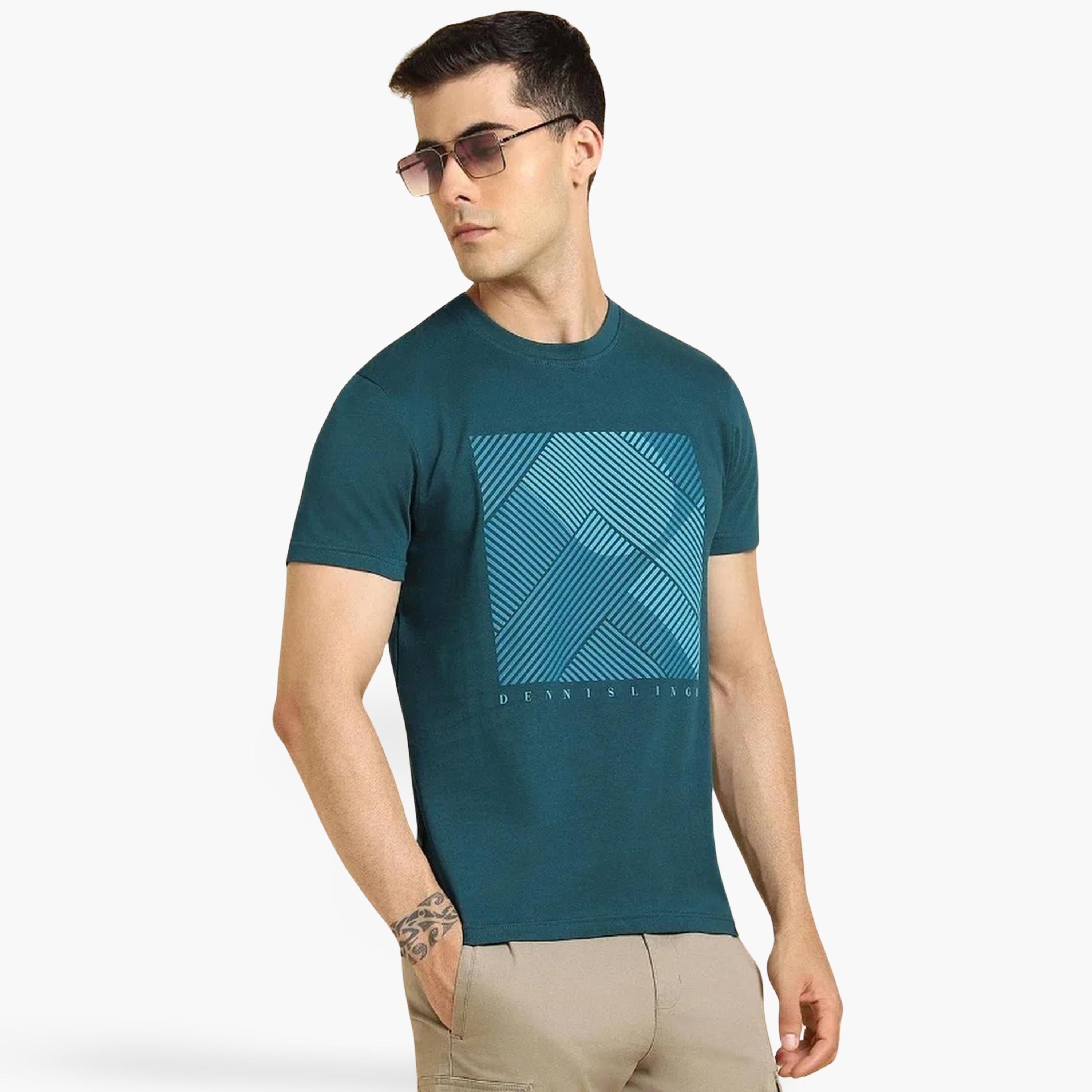 تيشيرت بقصة عادية مع طبعة جرافيك هندسية-men-clothing-tshirtsandpolos-tshirts-image-1