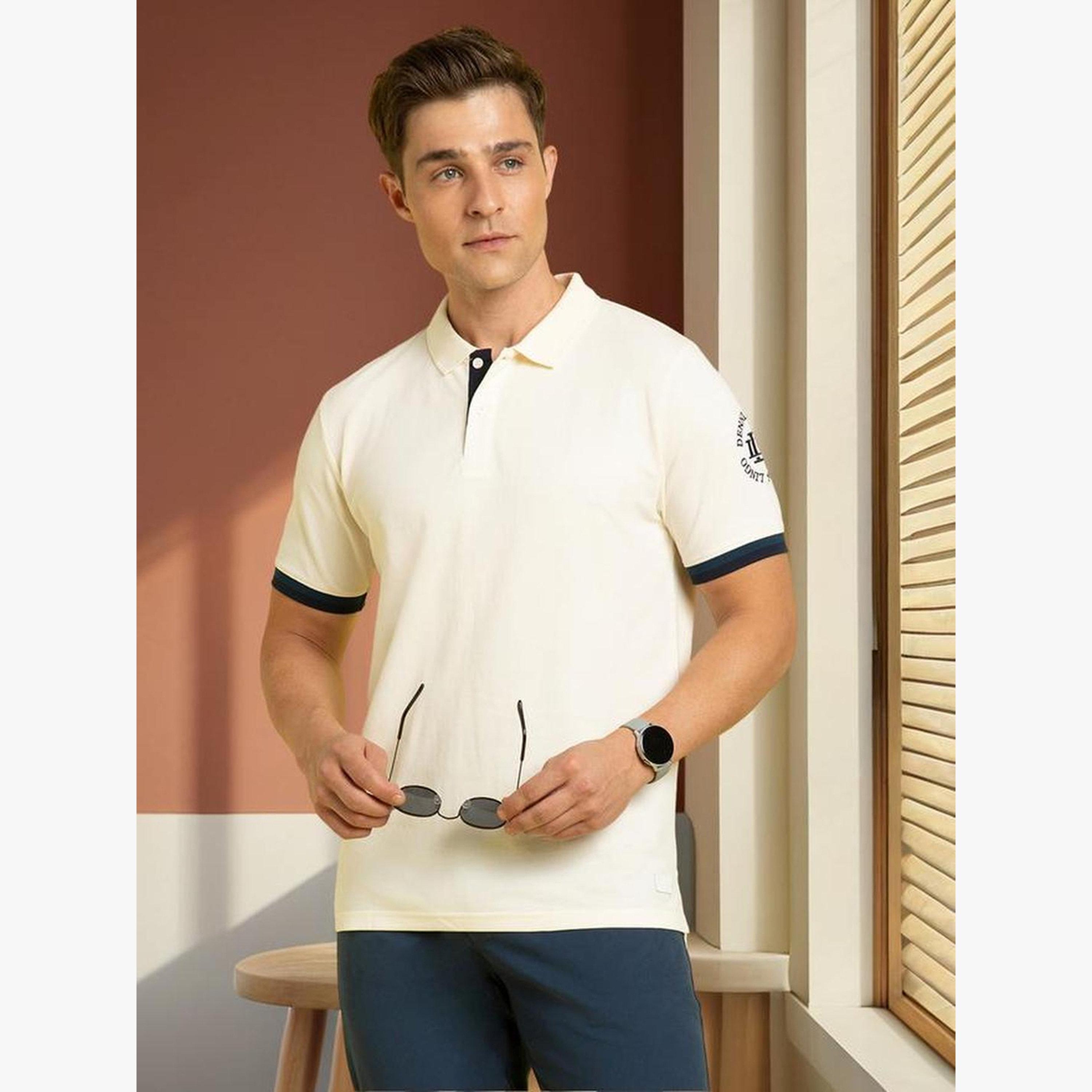 Dennis Lingo Men Regular Fit Cotton Polo with Applique Detail-men-clothing-tshirtsandpolos-polos-image-2