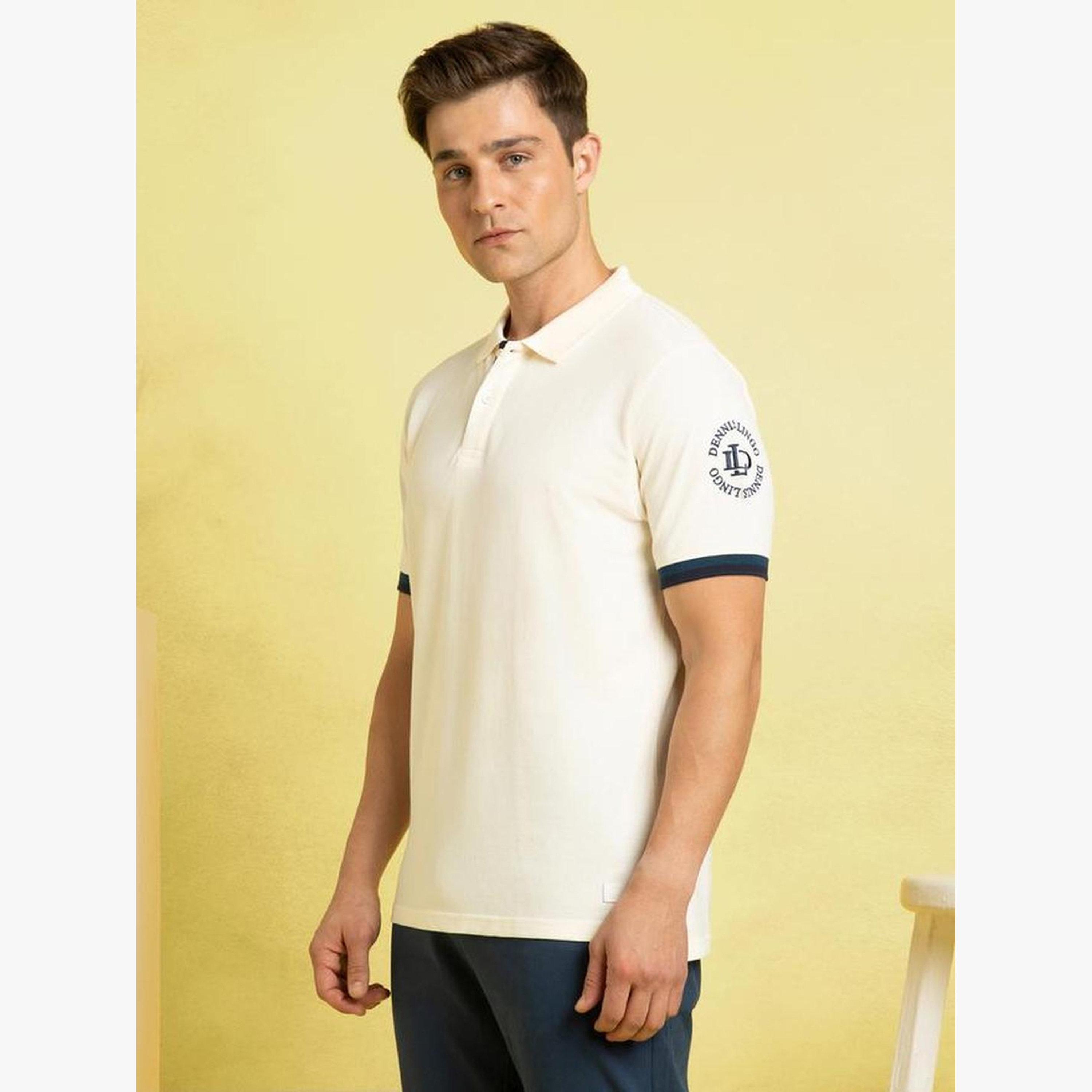Dennis Lingo Men Regular Fit Cotton Polo with Applique Detail-men-clothing-tshirtsandpolos-polos-image-3