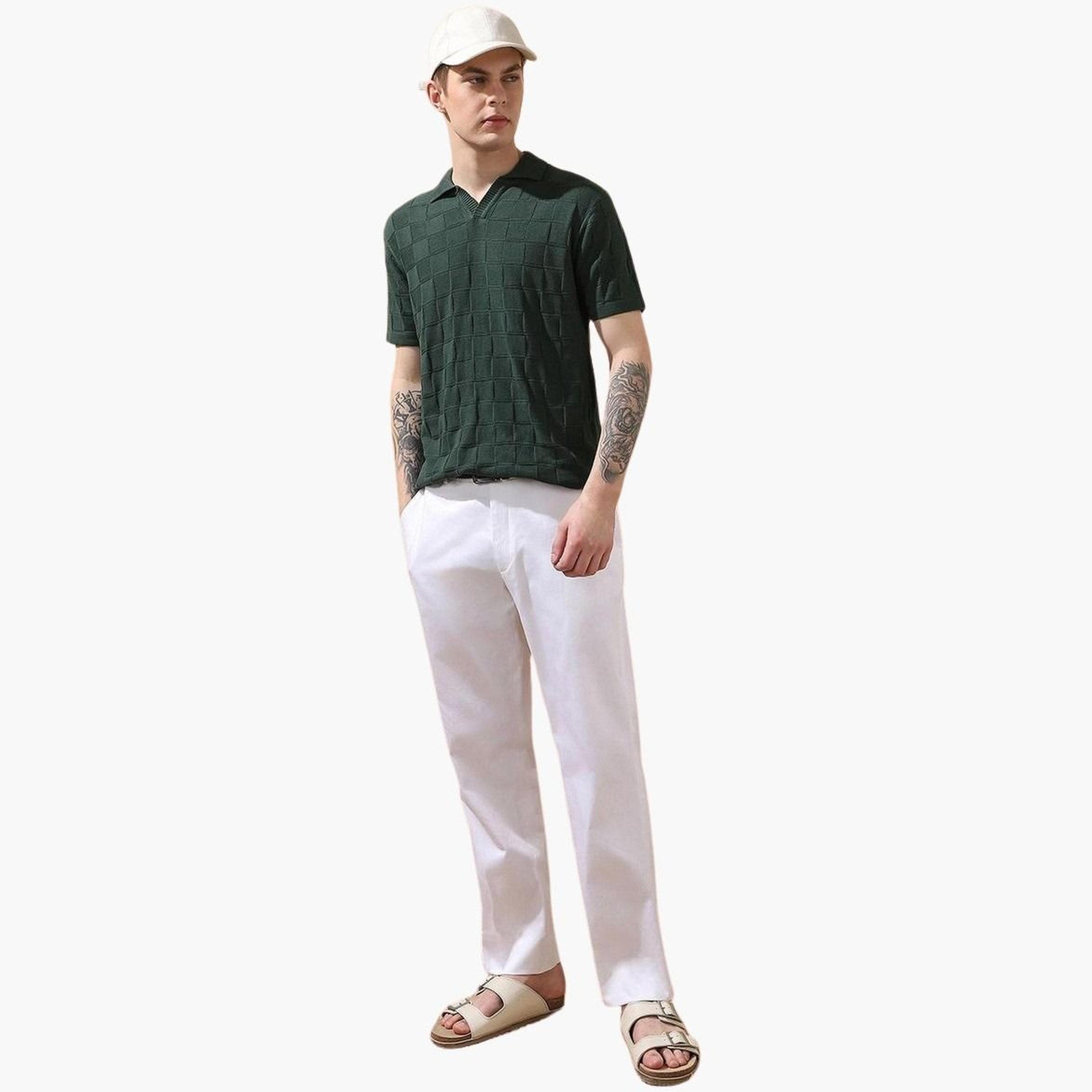 دينيس لينغو - قميص بولو قطني مسطح بنقشة مربعات للرجال-men-clothing-shirts-image-2