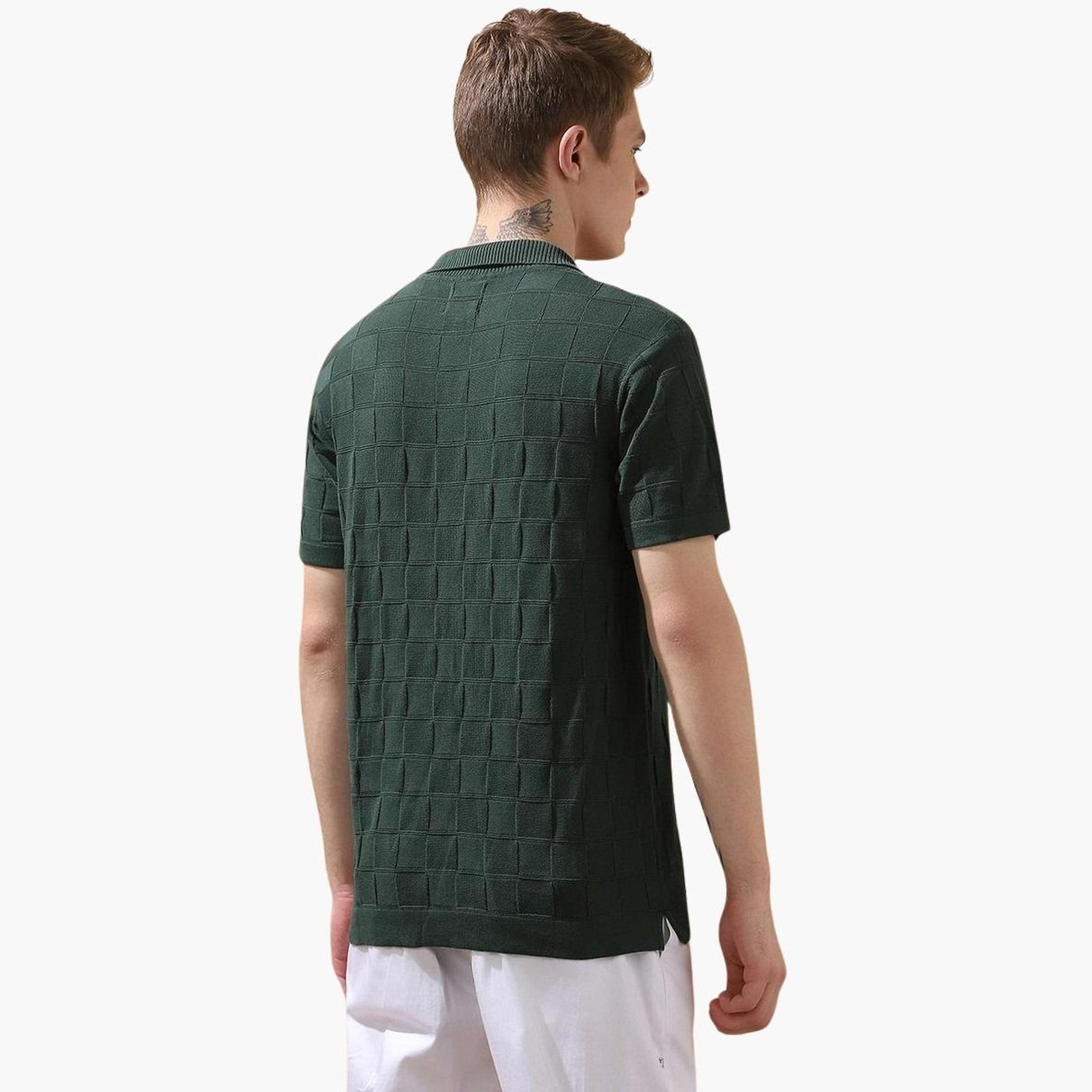دينيس لينغو - قميص بولو قطني مسطح بنقشة مربعات للرجال-men-clothing-shirts-image-3