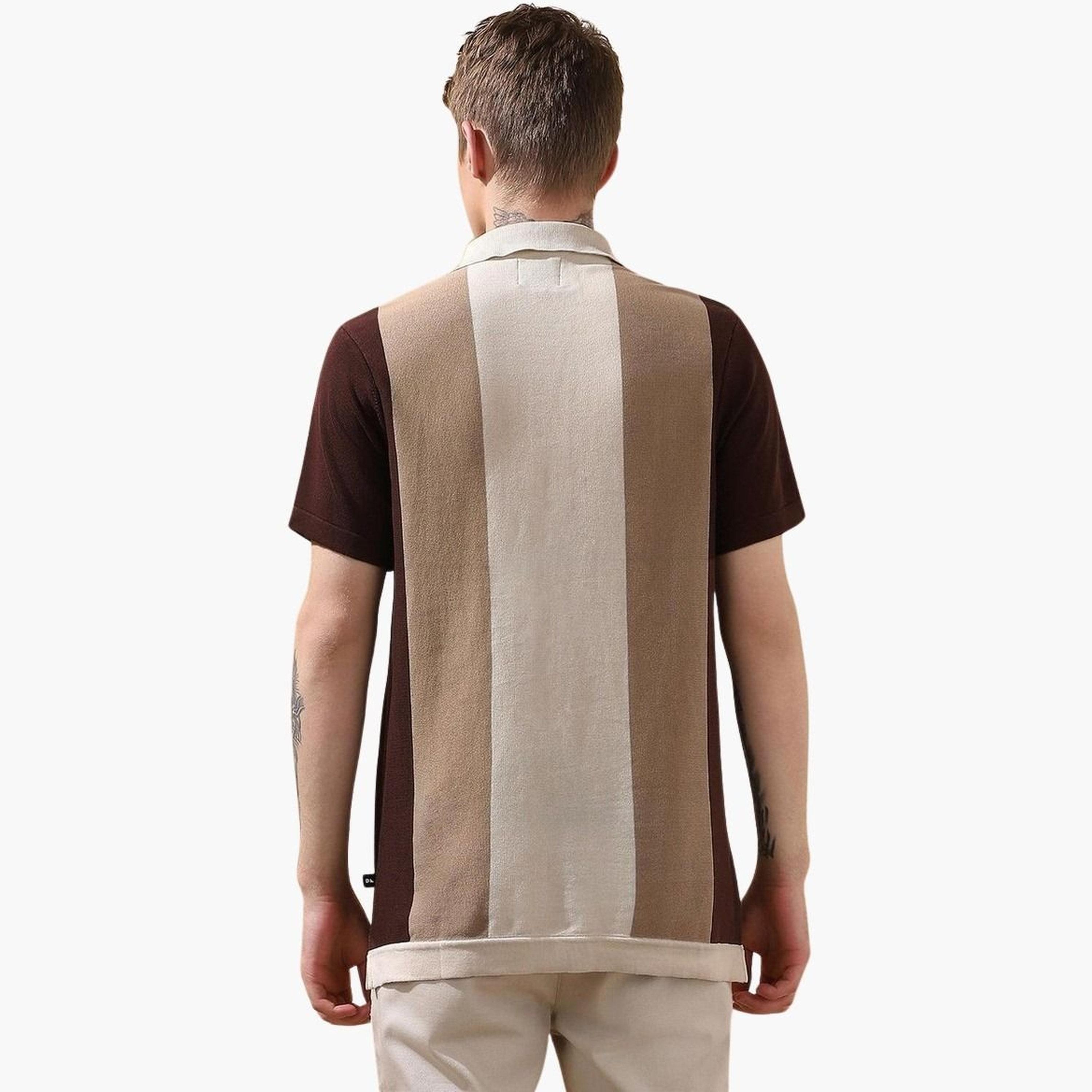 Dennis Lingo Men Striped Flat Knit Polo-men-clothing-shirts-image-3
