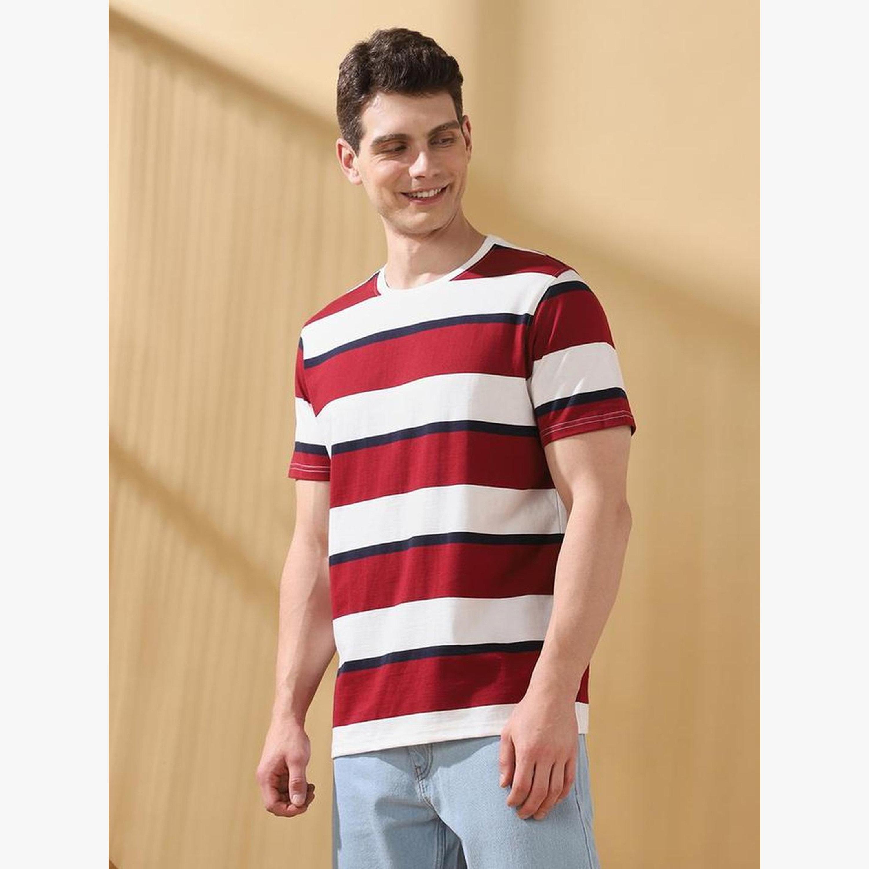 Dennis Lingo Men Striped Round Neck Cotton T-Shirt-men-clothing-tshirtsandpolos-tshirts-image-2