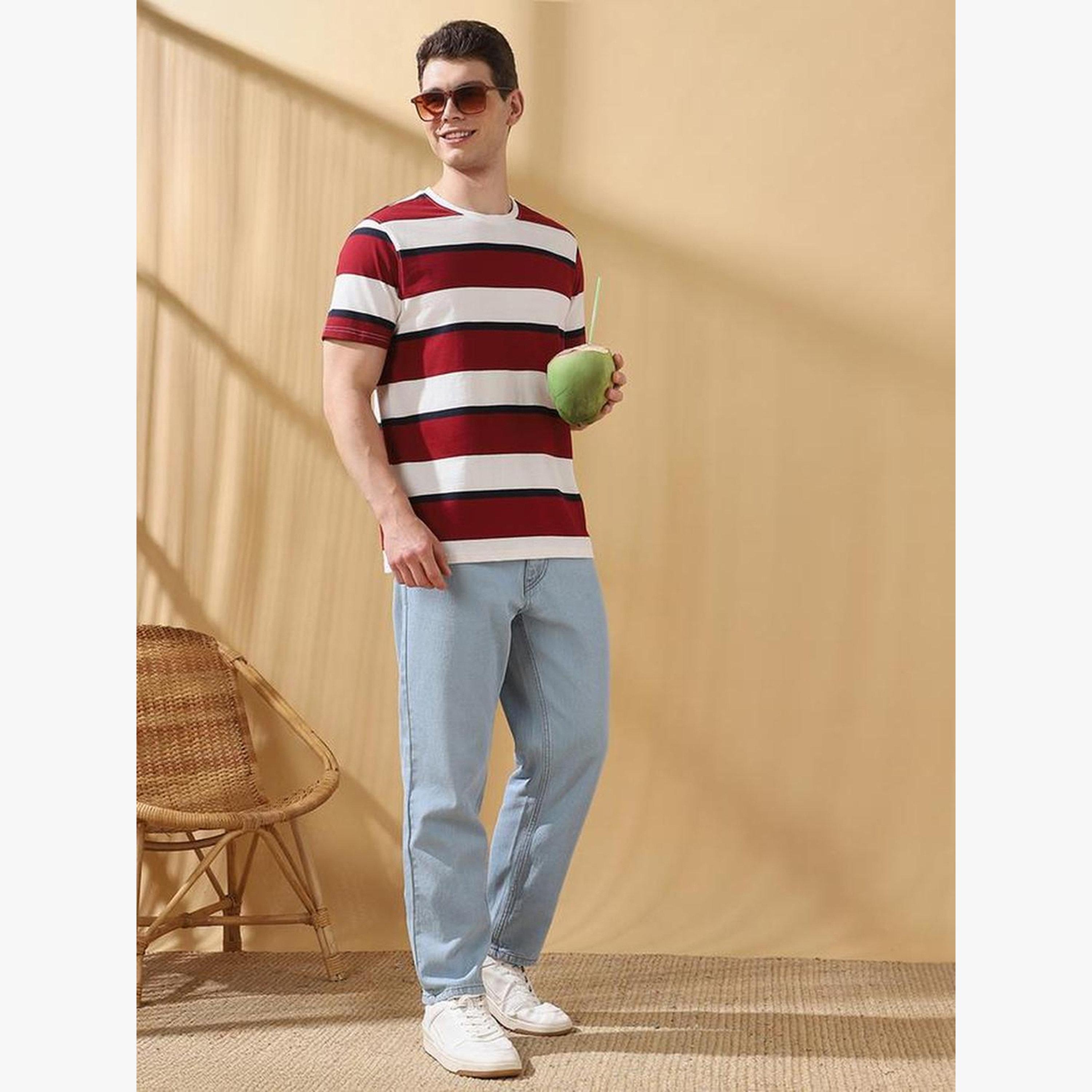 تيشيرت قطن بياقة دائرية مخطط-men-clothing-tshirtsandpolos-tshirts-image-5