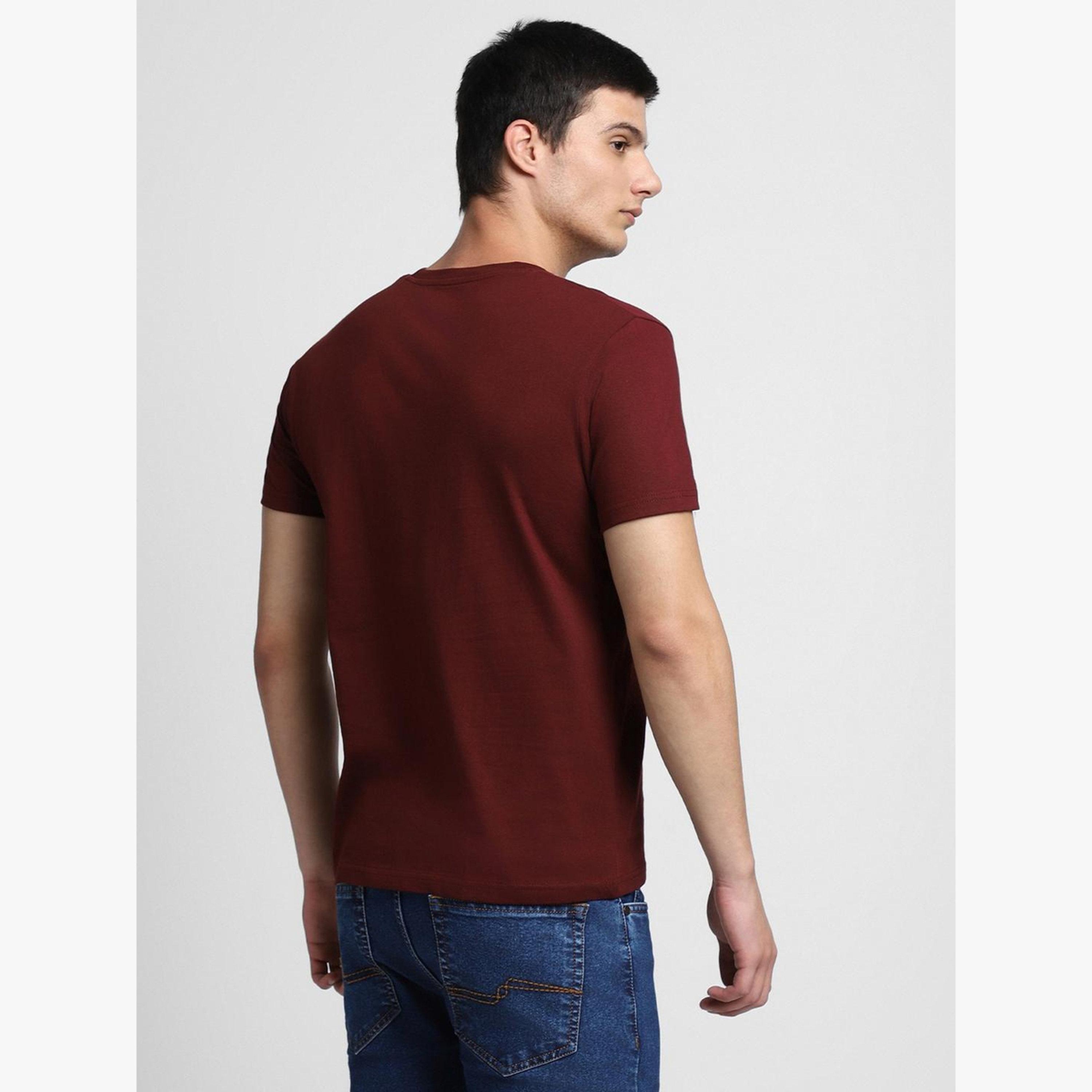 Dennis Lingo Men Maroon Graphic Print Cotton T-Shirt-men-clothing-tshirtsandpolos-tshirts-image-3
