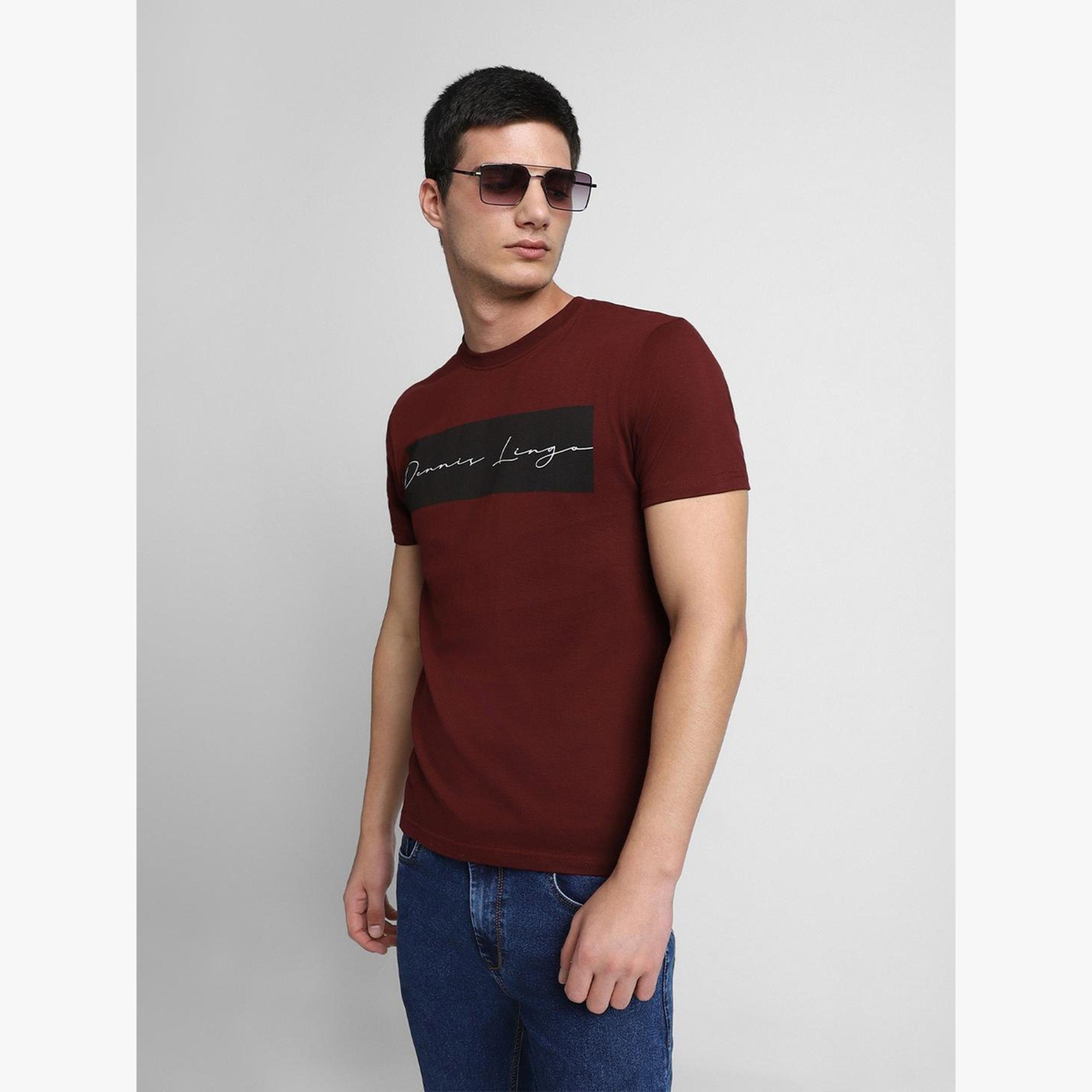 Dennis Lingo Men Maroon Graphic Print Cotton T-Shirt-men-clothing-tshirtsandpolos-tshirts-image-4