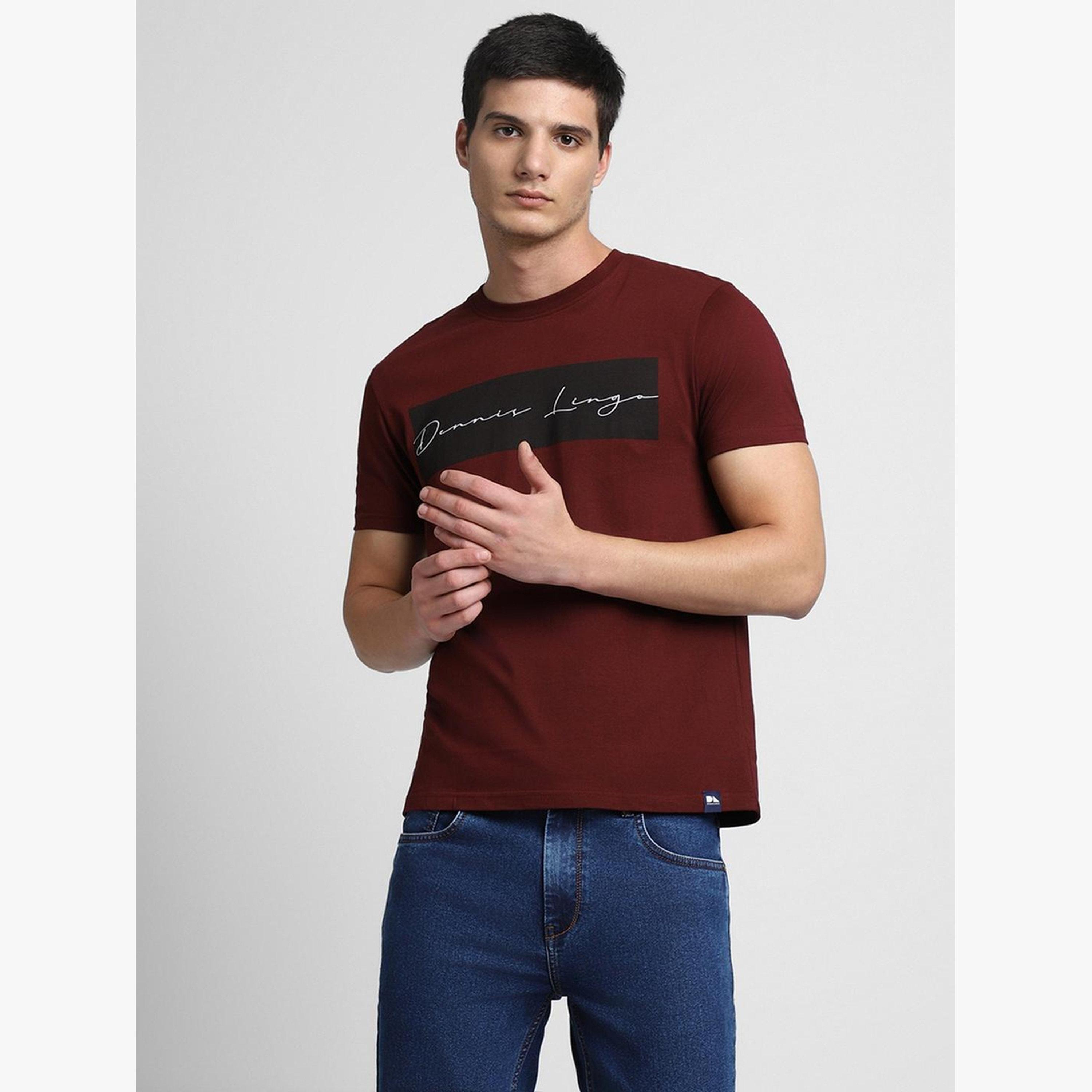 Dennis Lingo Men Maroon Graphic Print Cotton T-Shirt-men-clothing-tshirtsandpolos-tshirts-image-5