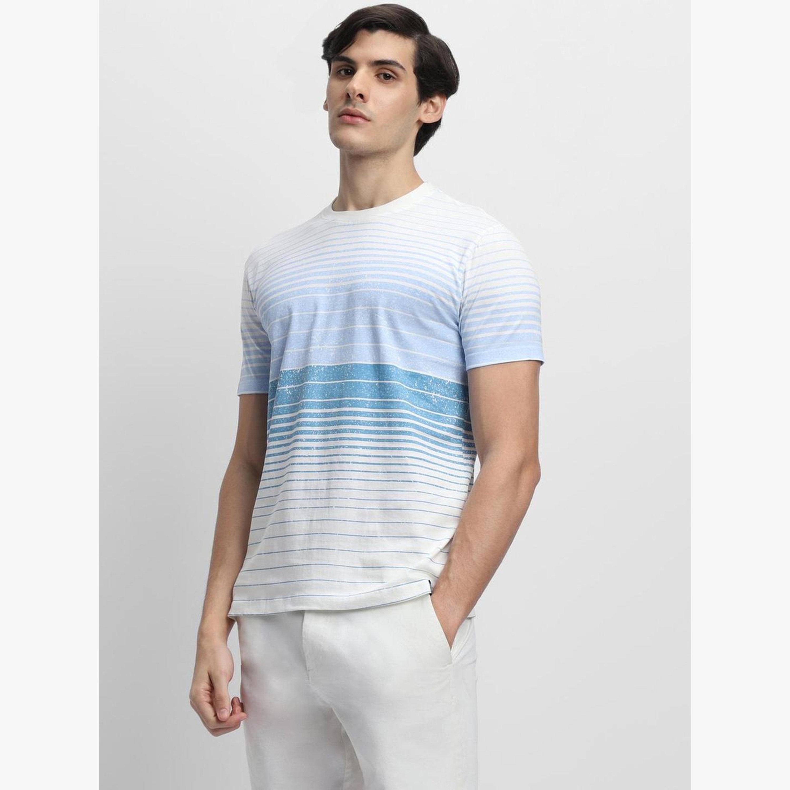 Dennis Lingo Men White Striped Cotton T-Shirt-men-clothing-tshirtsandpolos-tshirts-image-3