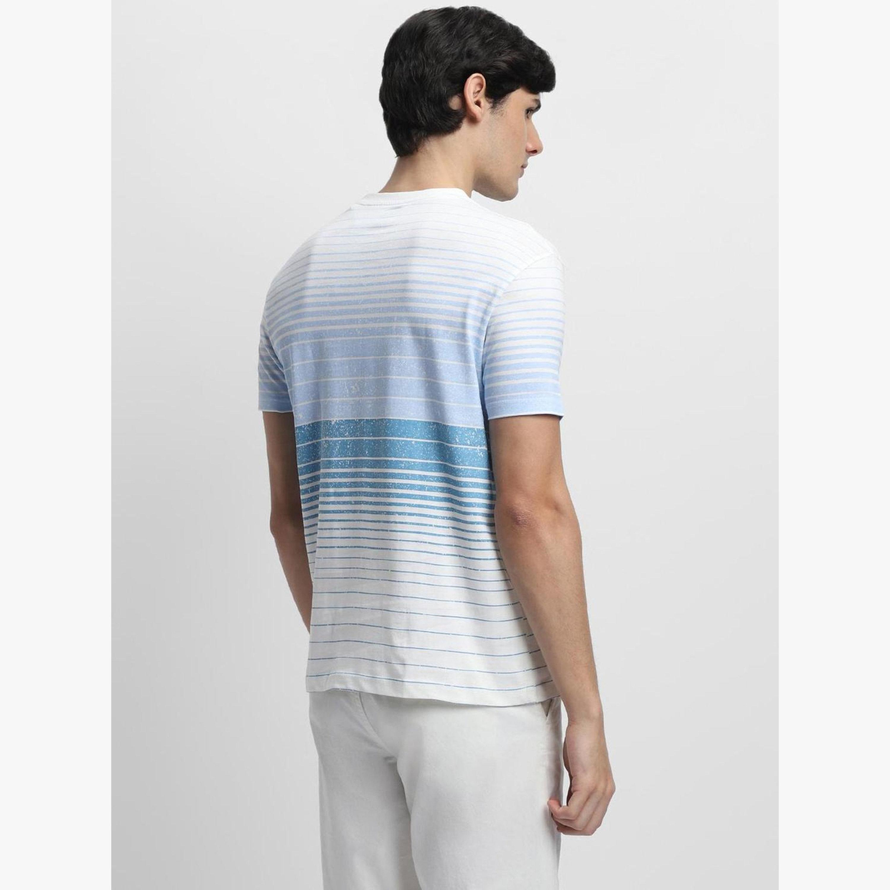 Dennis Lingo Men White Striped Cotton T-Shirt-men-clothing-tshirtsandpolos-tshirts-image-4