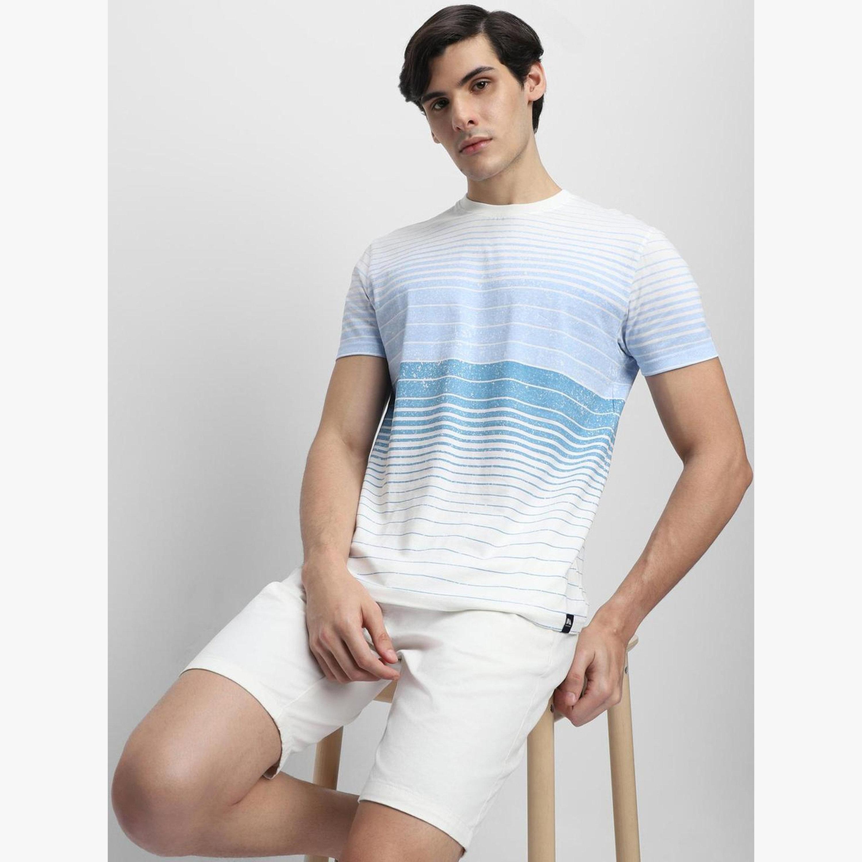 Dennis Lingo Men White Striped Cotton T-Shirt-men-clothing-tshirtsandpolos-tshirts-image-5