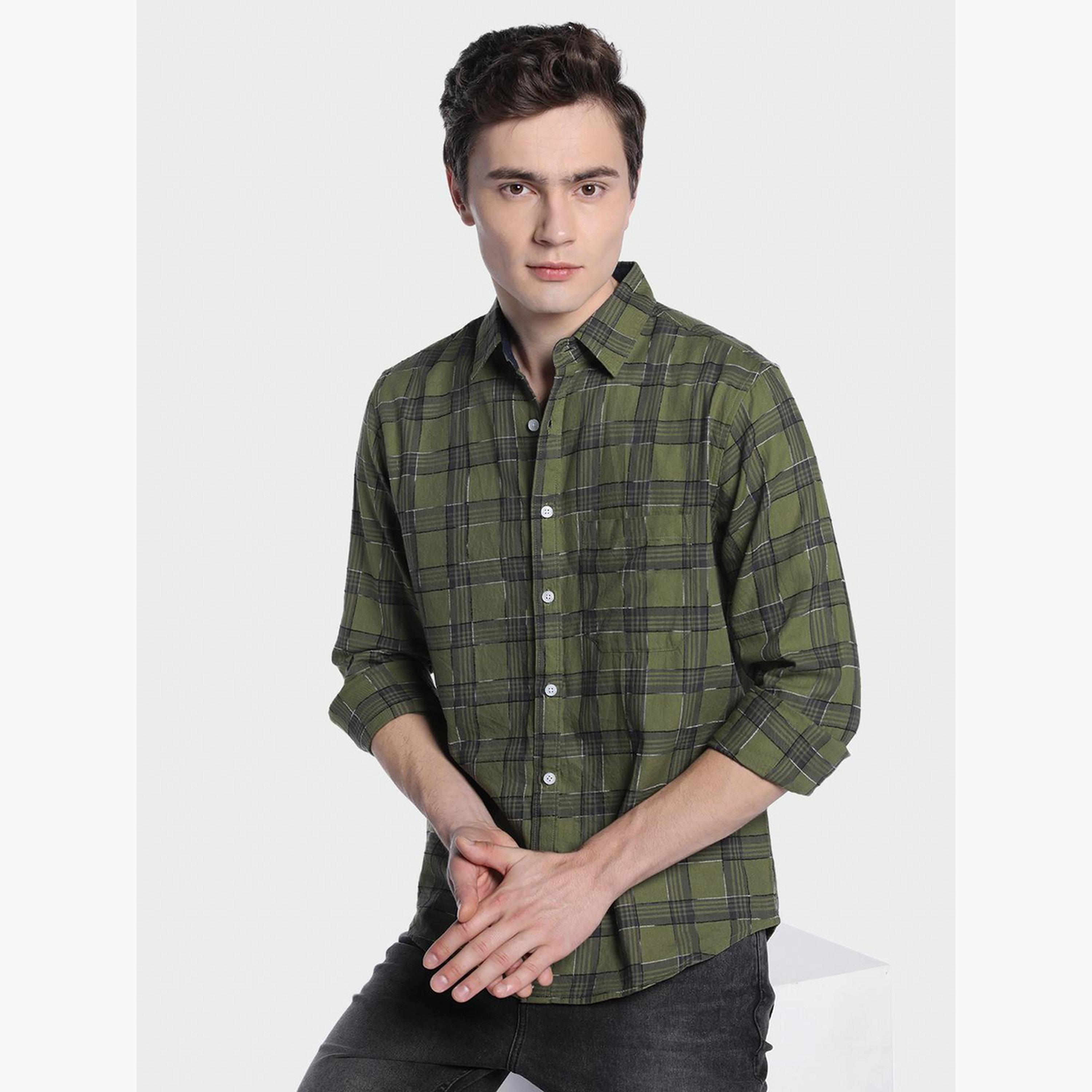Dennis Lingo Men Tartan Checked Casual Shirt-men-clothing-shirts-image-1