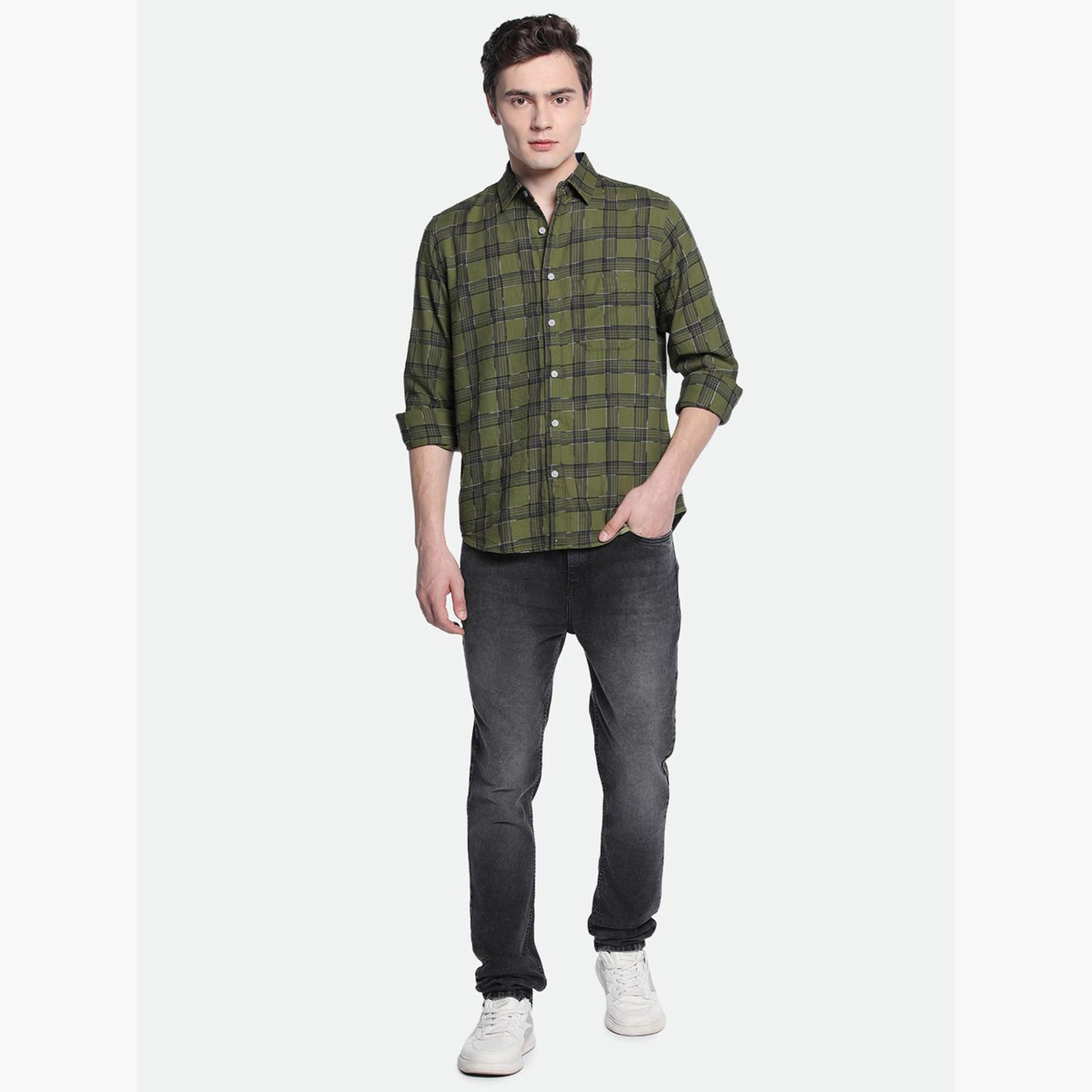 دينيس لينغو - قميص كاجوال منقوش بنقشة مربعات للرجال-men-clothing-shirts-image-2