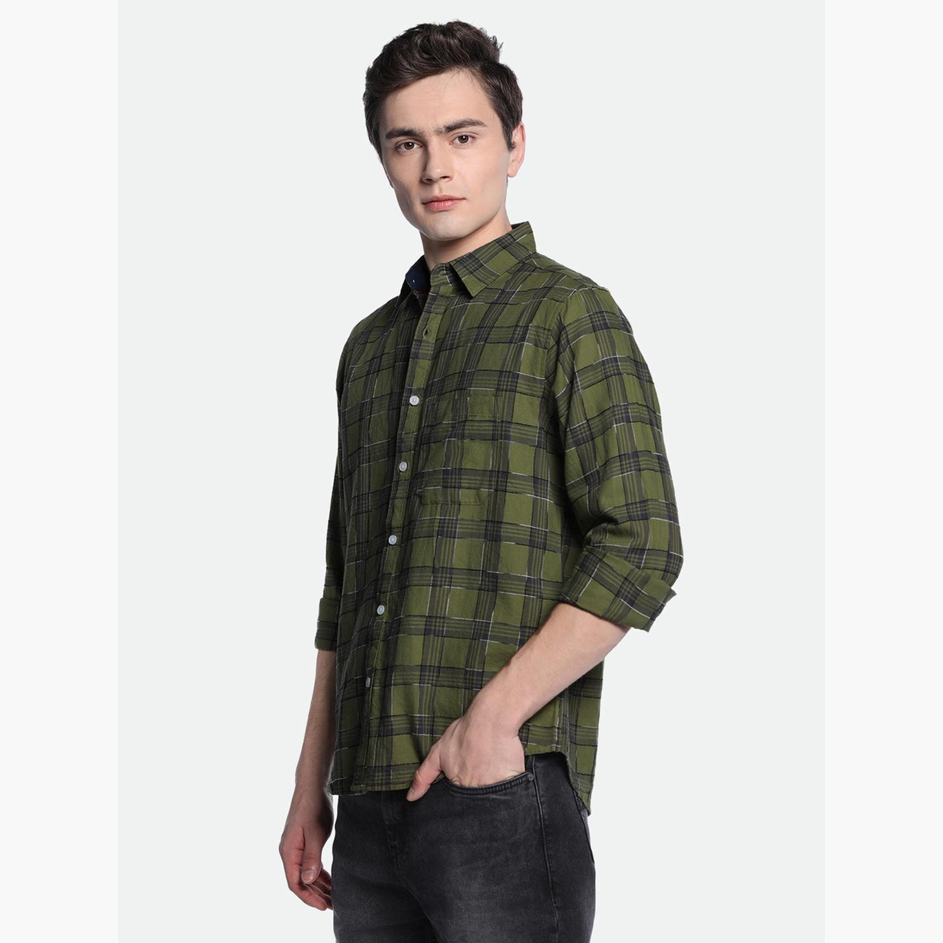 دينيس لينغو - قميص كاجوال منقوش بنقشة مربعات للرجال-men-clothing-shirts-image-5