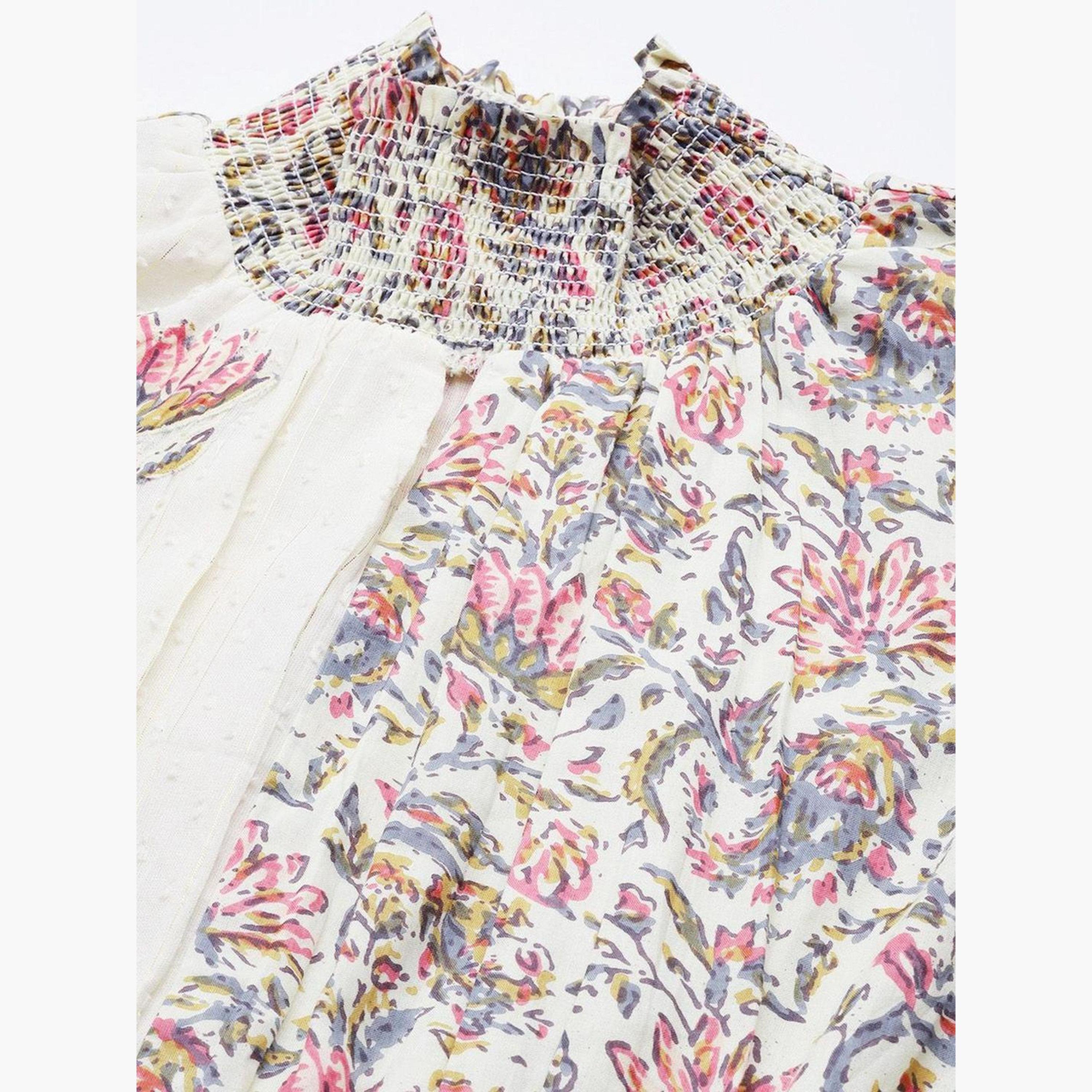 Ishin Printed Panel Dobby Knee Length Dress-women-clothing-dresses-image-2