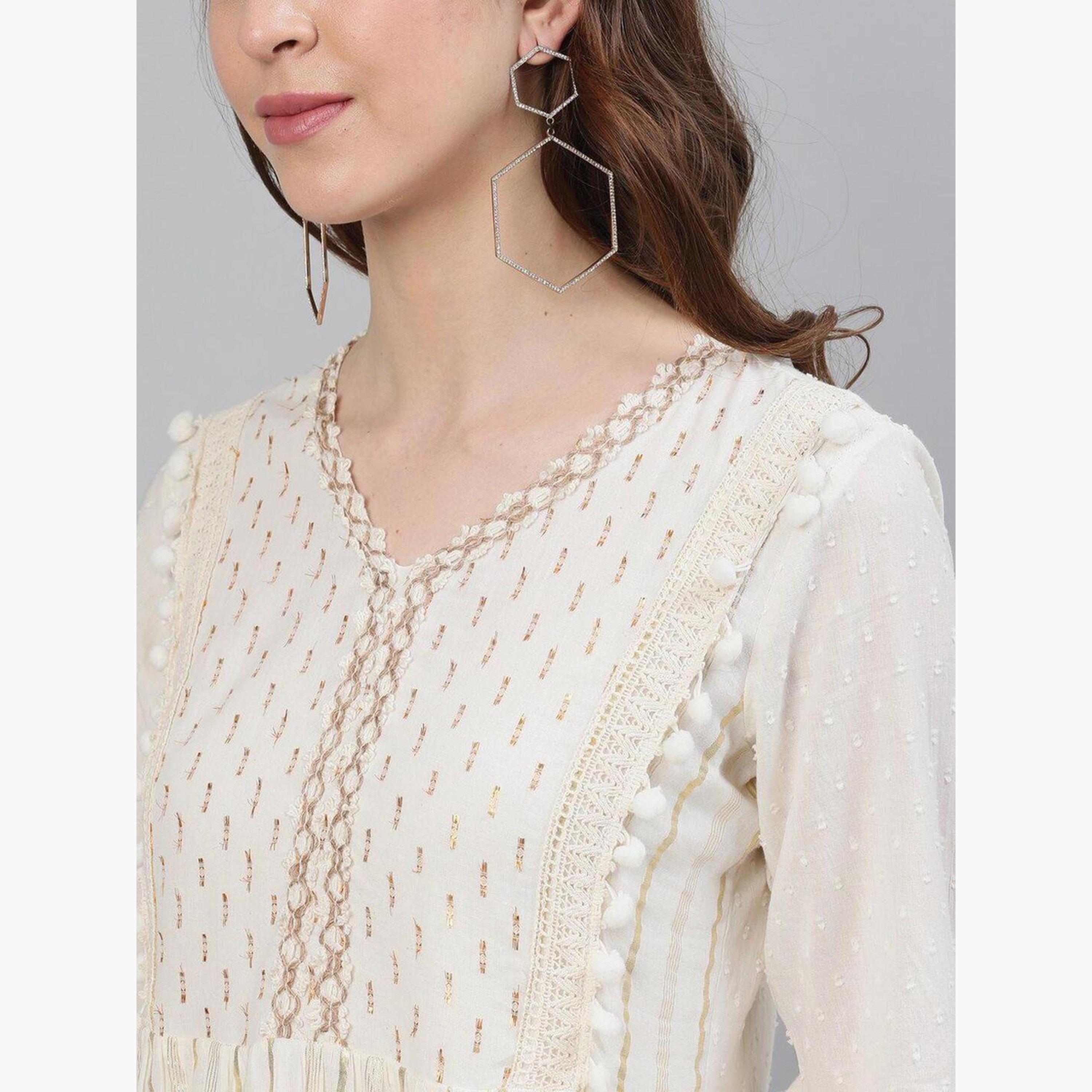 إيشين - فستان قصير مزين بالشراشيب مع بطانة من الدانتيل-women-clothing-dresses-image-4