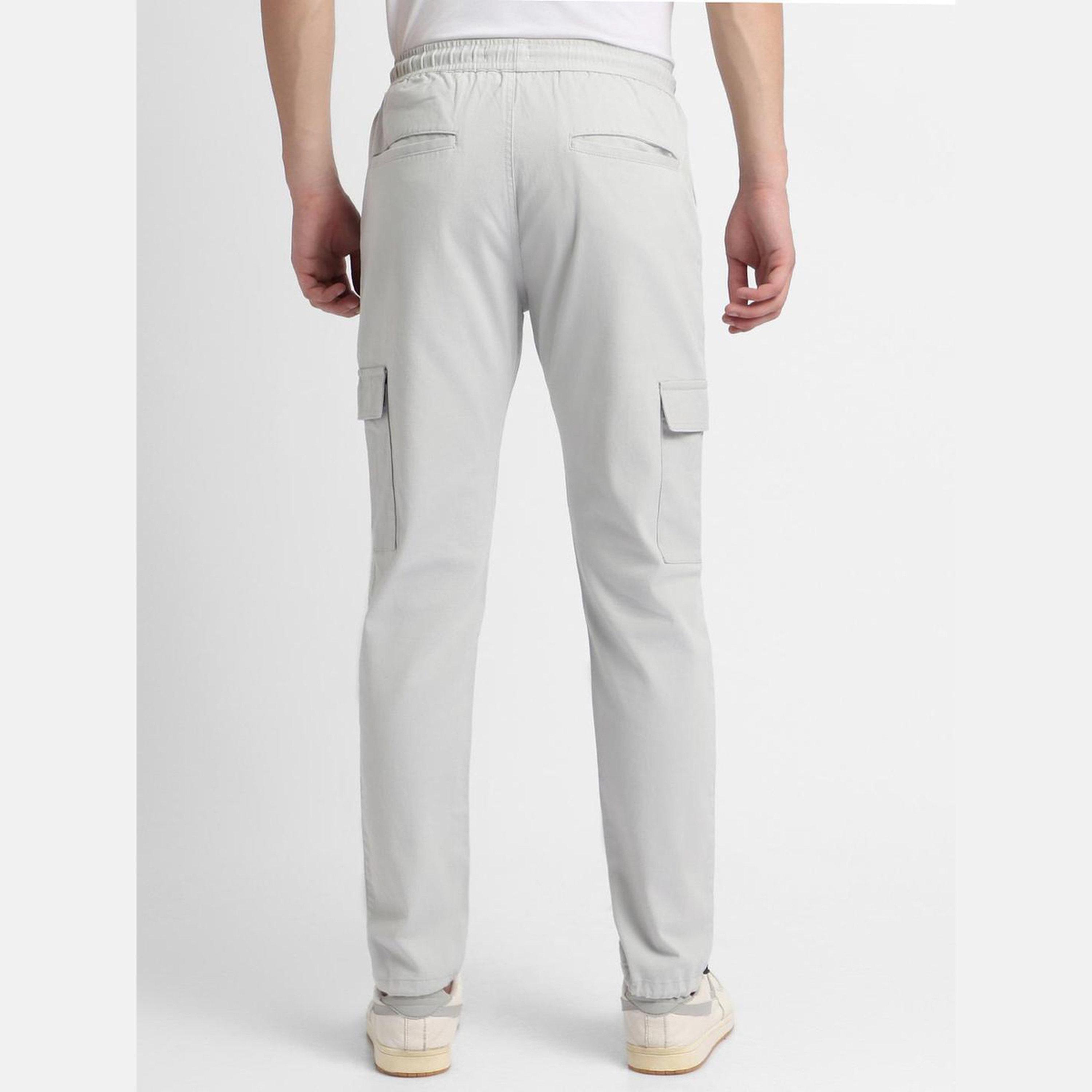 Dennis Lingo Men Grey Slim Fit Smart Cargo Pants-men-clothing-bottoms-trousersandchinos-chinos-image-4