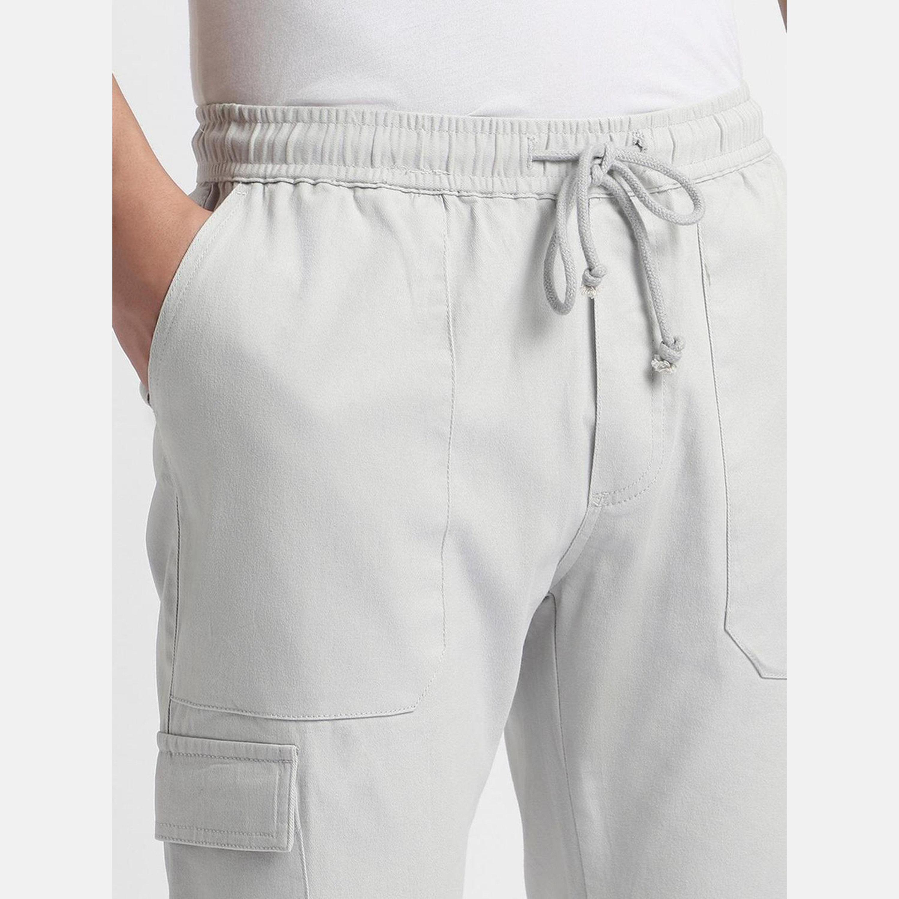 Dennis Lingo Men Grey Slim Fit Smart Cargo Pants-men-clothing-bottoms-trousersandchinos-chinos-image-5