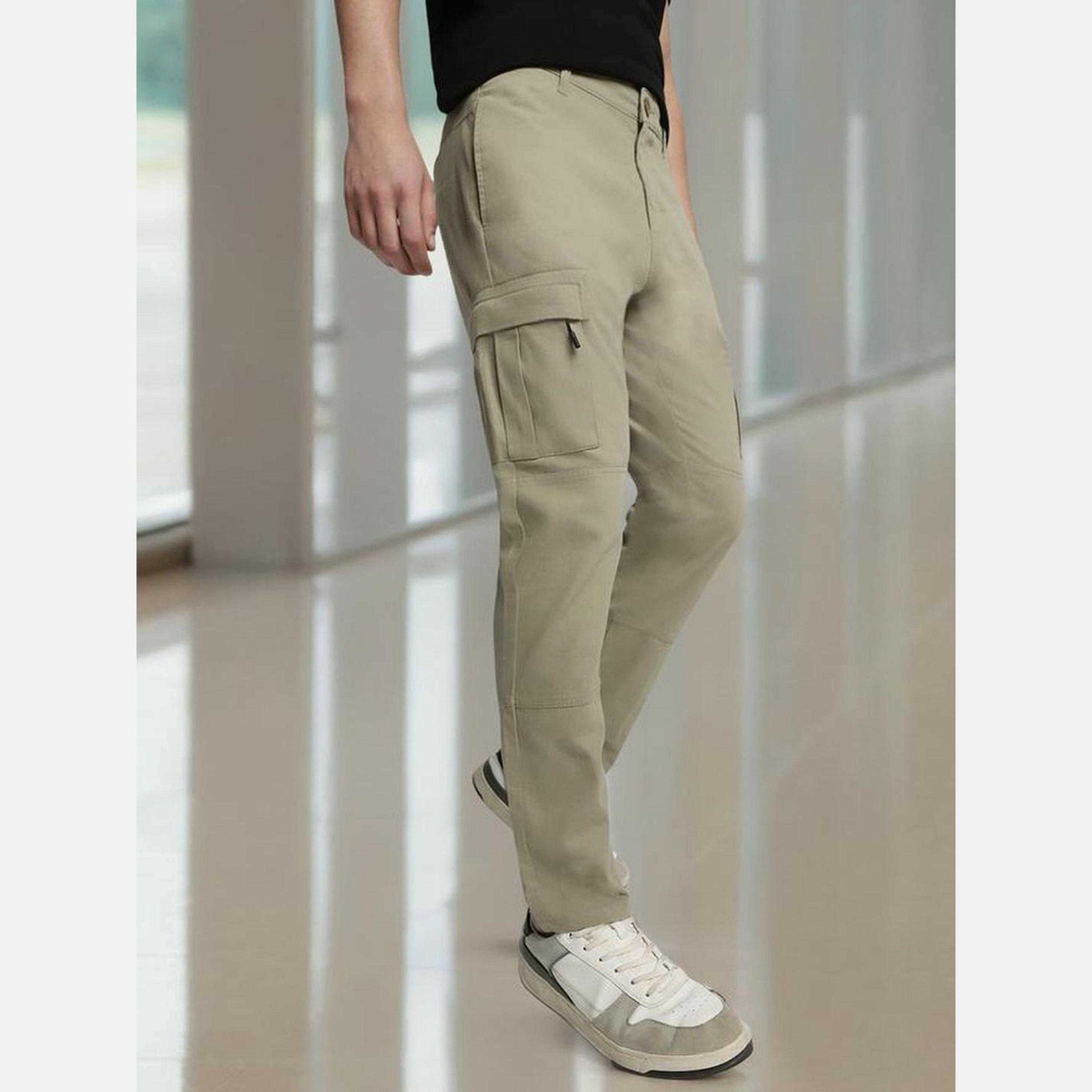 دينيس لينغو - بنطال كارغو رجالي ضيق متوسط ​​الارتفاع باللون البيج-men-clothing-bottoms-trousersandchinos-chinos-image-3