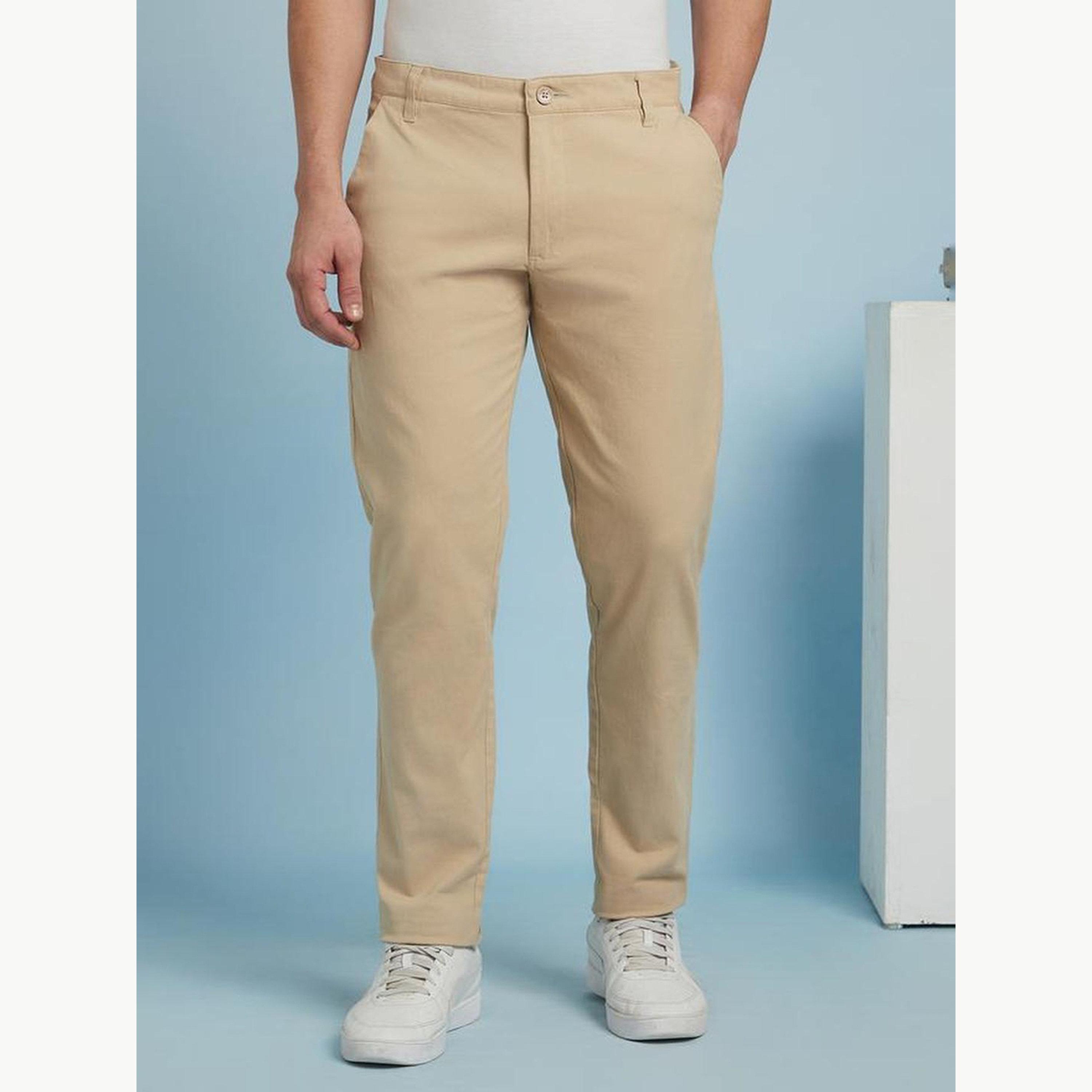 بنطال تشينو بيج سادة بقصة مستقيمة-men-clothing-bottoms-trousersandchinos-chinos-image-1