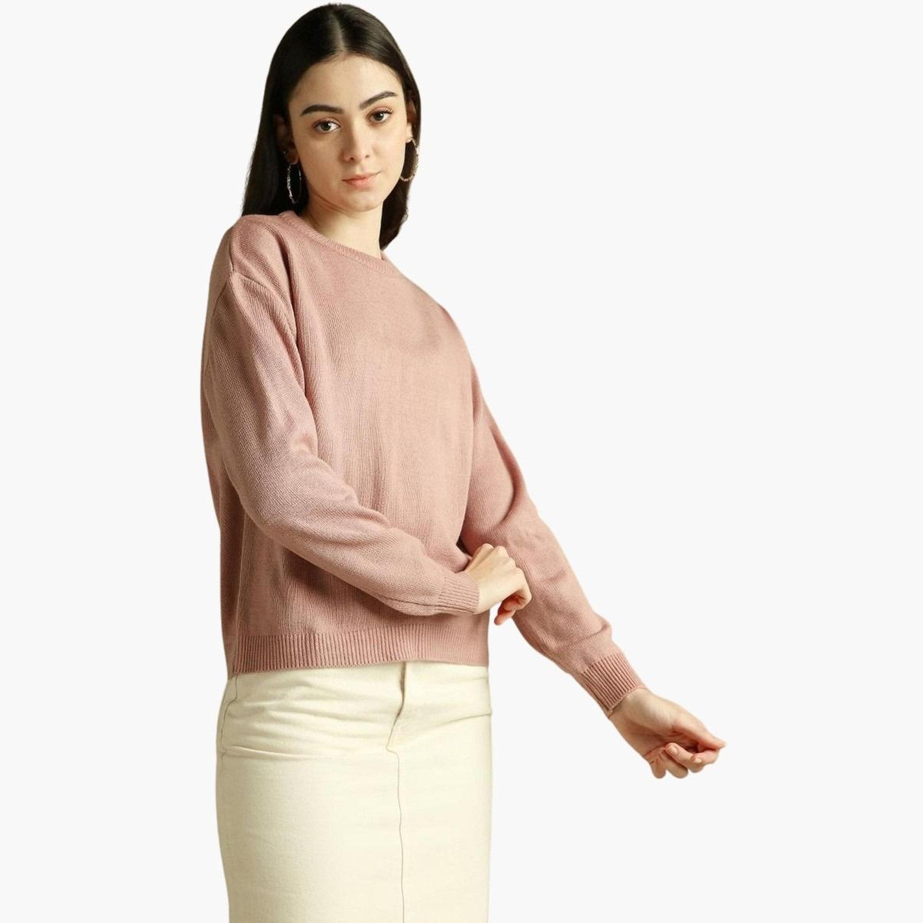 دينيس لينغو - سترة محبوكة وردية اللون برقبة دائرية للنساء -women-winterwear-cardigansandjumpers-jumpers-image-1