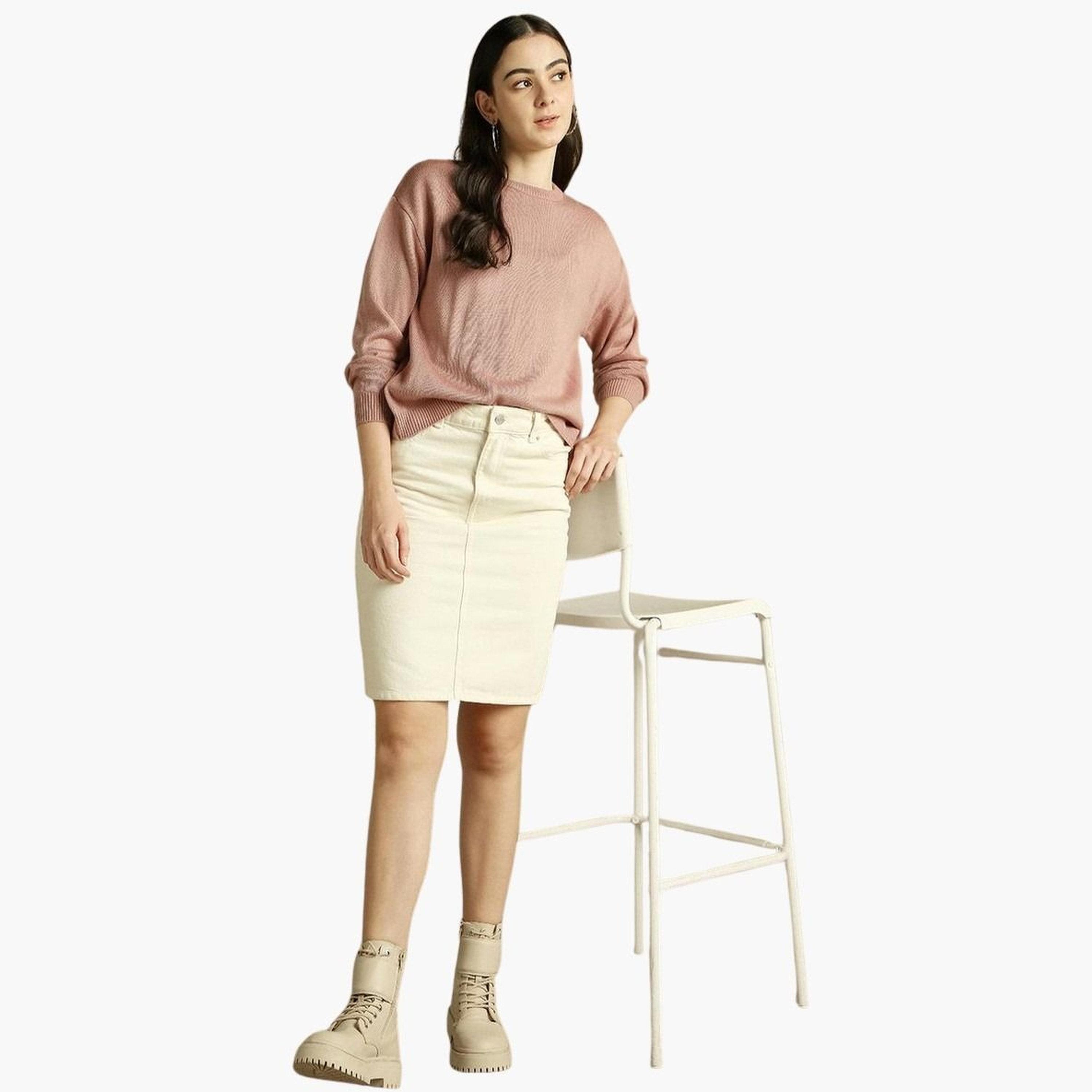 دينيس لينغو - سترة محبوكة وردية اللون برقبة دائرية للنساء -women-winterwear-cardigansandjumpers-jumpers-image-2