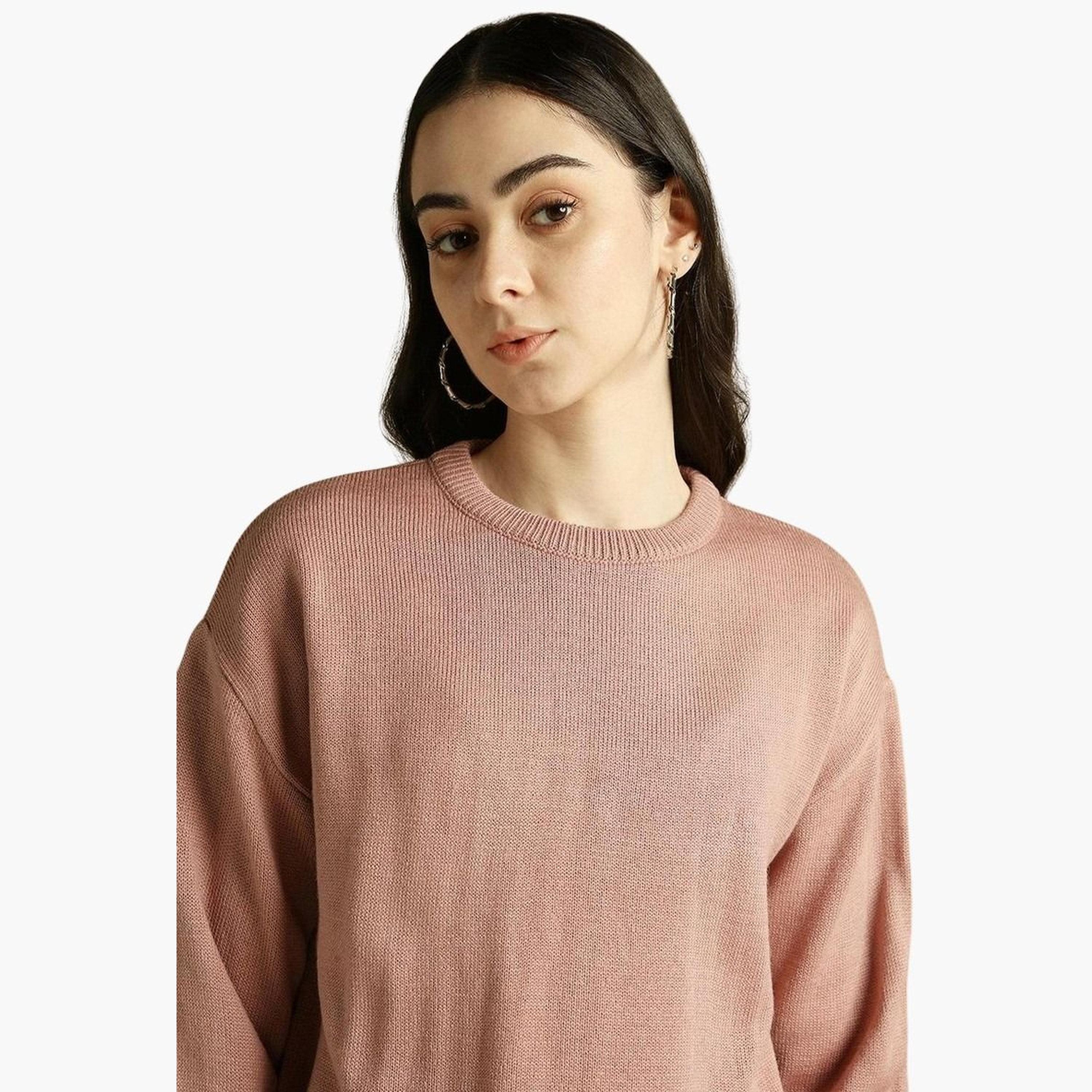 دينيس لينغو - سترة محبوكة وردية اللون برقبة دائرية للنساء -women-winterwear-cardigansandjumpers-jumpers-image-4