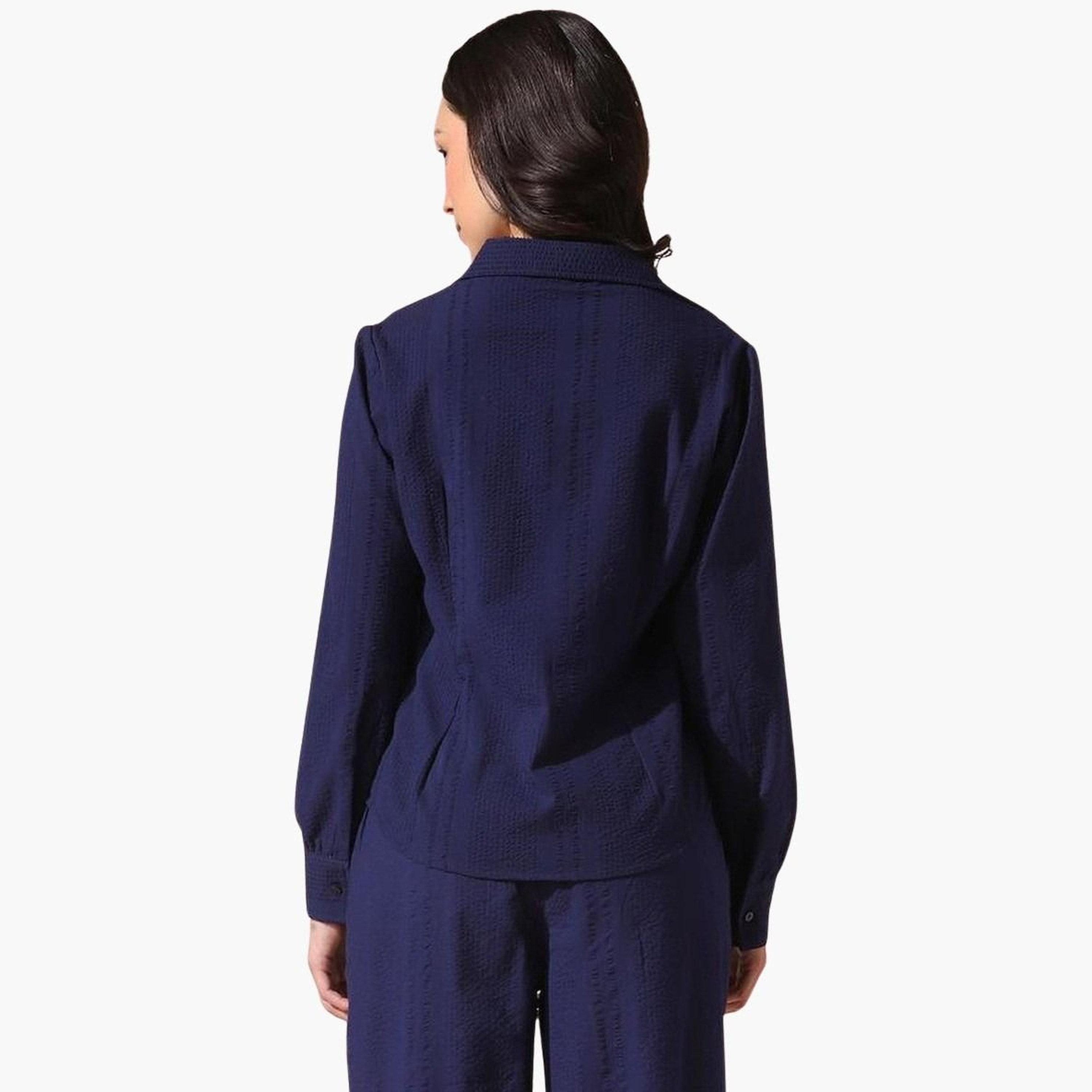 دينيس لينغو - قميص أزرق داكن بقصّة عادية للنساء-women-clothing-shirtsandblouses-shirts-image-5